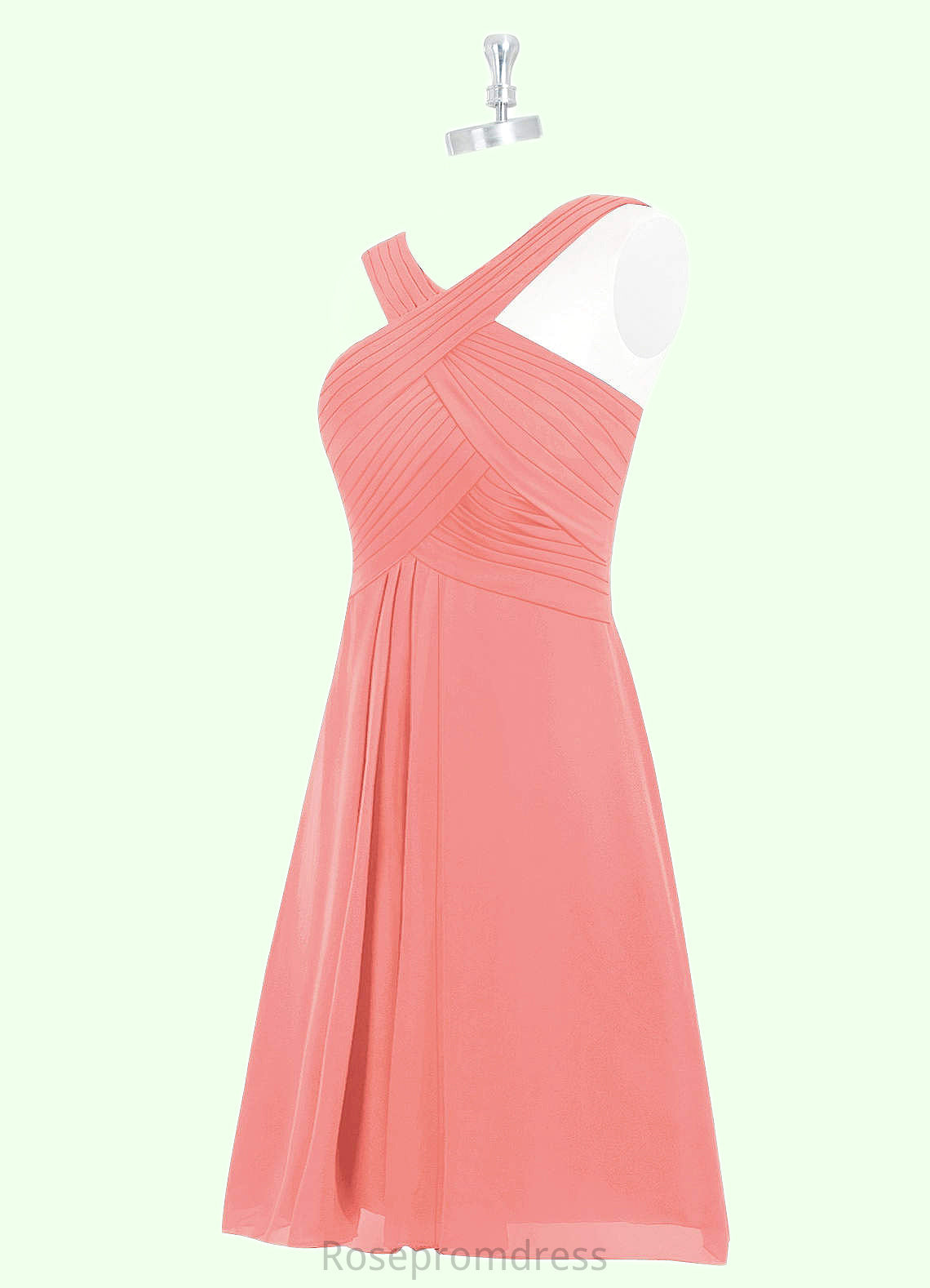 Aliya A-Line Pleated Chiffon Knee-Length Dress SRSP0019679