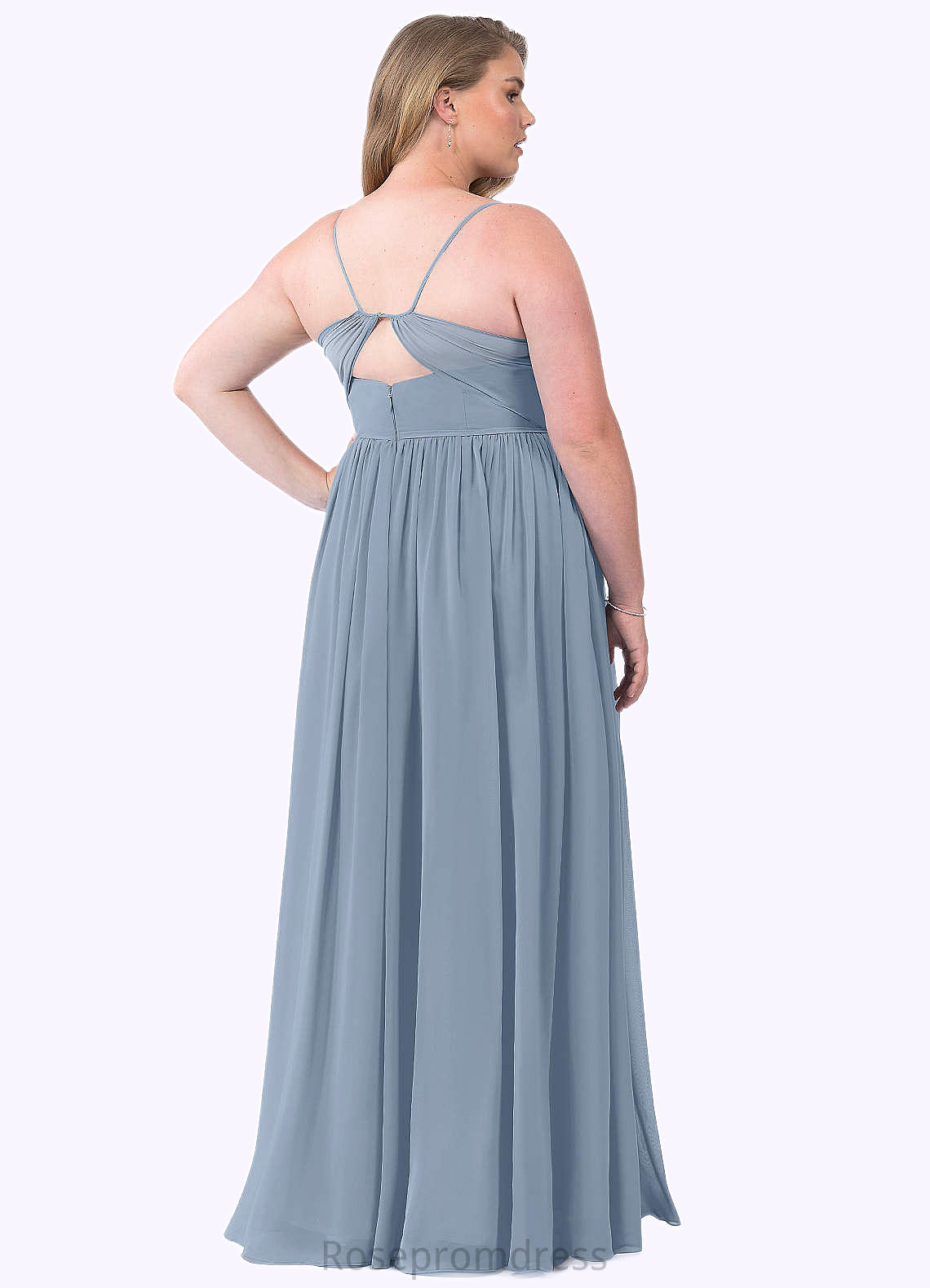 Aurora A-Line Pleated Chiffon Floor-Length Dress SRSP0019597