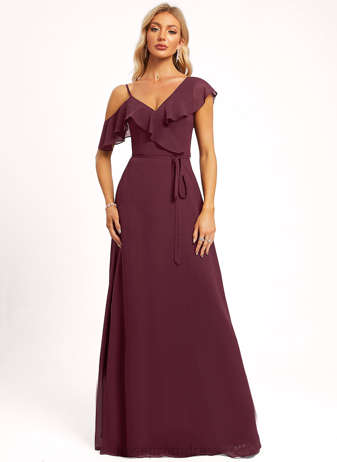 Silhouette Length Floor-Length Straps&Sleeves Neckline Asymmetrical V-Neck Fabric A-line Mallory Scoop A-Line/Princess Bridesmaid Dresses