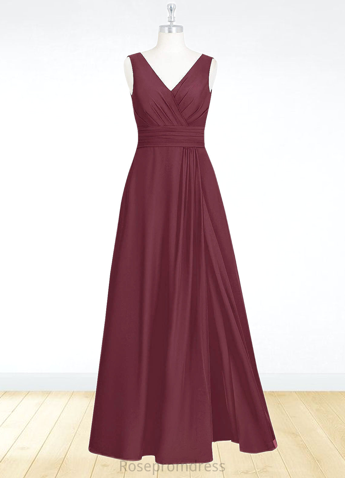 Alice A-Line Pleated Chiffon Floor-Length Dress SRSP0019671