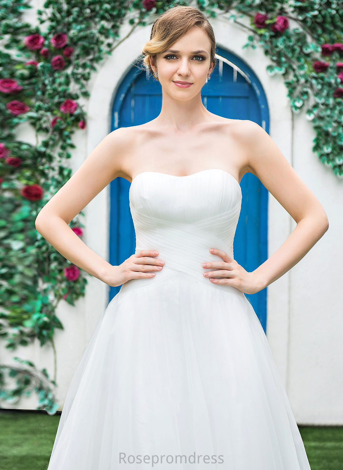 Dress Tea-Length With Wedding Sweetheart A-Line Wedding Dresses Marin Ruffle Tulle