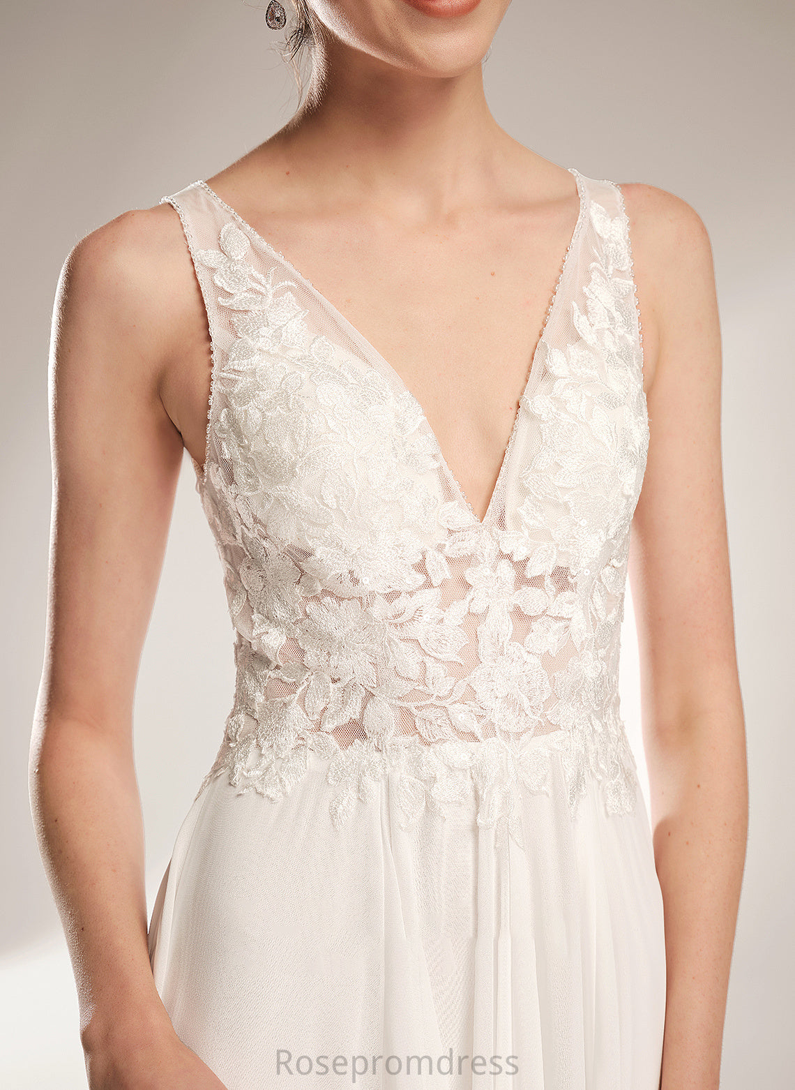 Guadalupe With V-neck Beading Sequins Court Train Dress A-Line Wedding Dresses Wedding