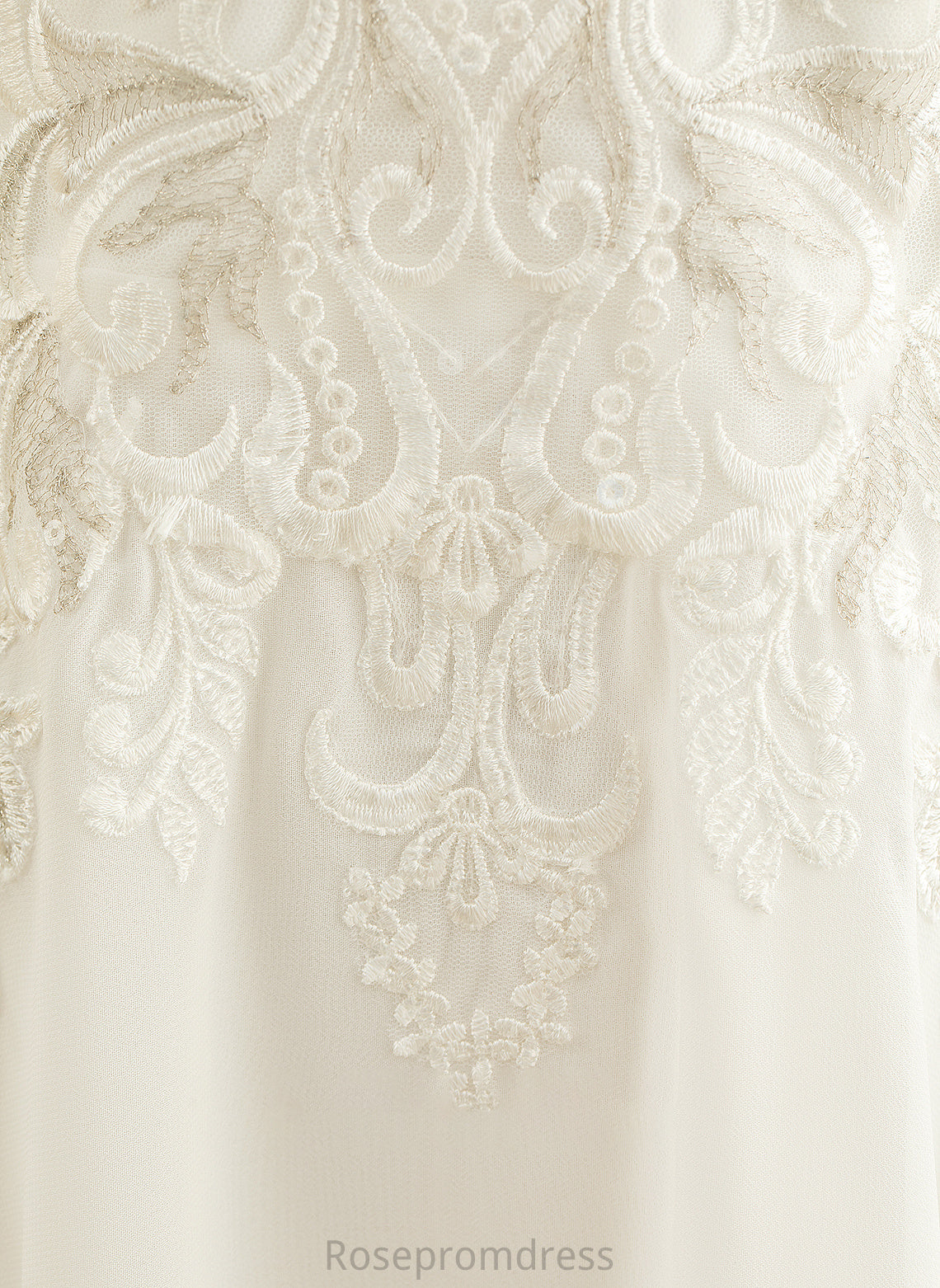 Ellie Wedding A-Line Floor-Length Lace Wedding Dresses Scoop Dress Chiffon Neck