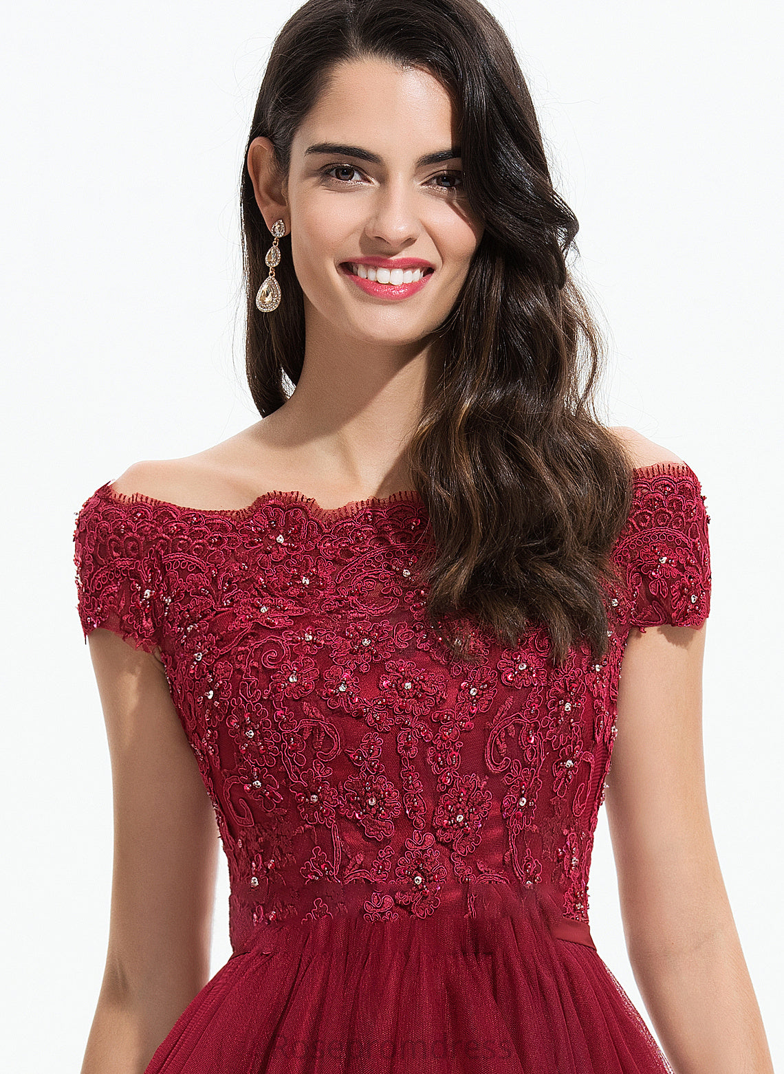 Dress Samantha Off-the-Shoulder Wedding Dresses Beading Sequins With Ball-Gown/Princess Wedding Bow(s) Asymmetrical Tulle