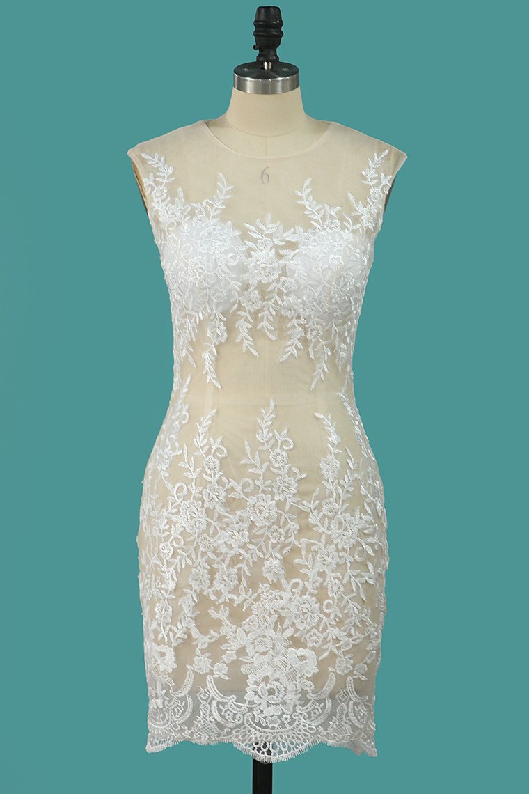 2024 Scoop Tulle With Applique Detachable Wedding Dresses Zipper Up