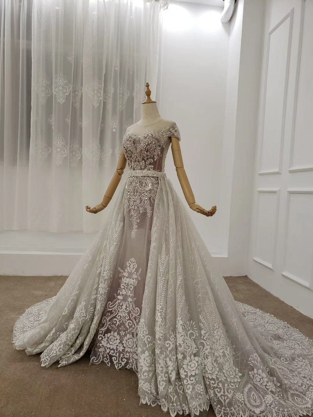 Princess Ball Gown Round Neck Beads Appliques Quinceanera Dresses, Formal SRS20483