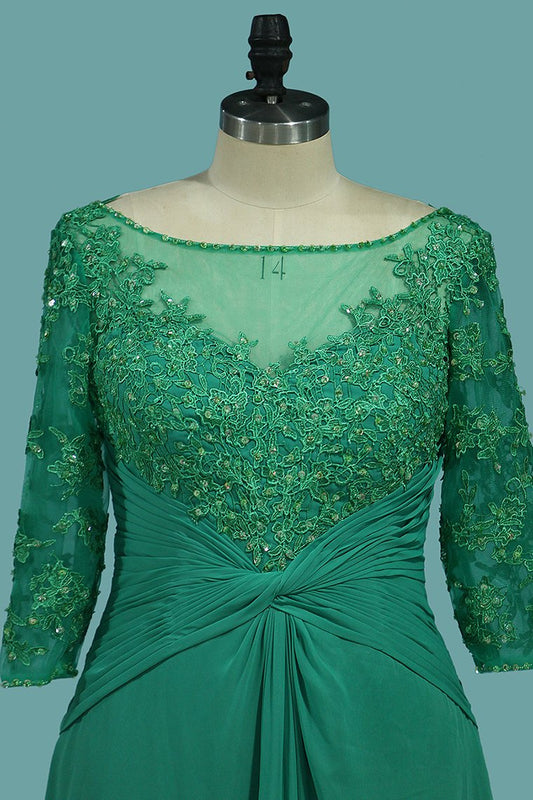 2024 New Arrival Mother Of The Bride Dresses Bateau A Line Chiffon With Applique