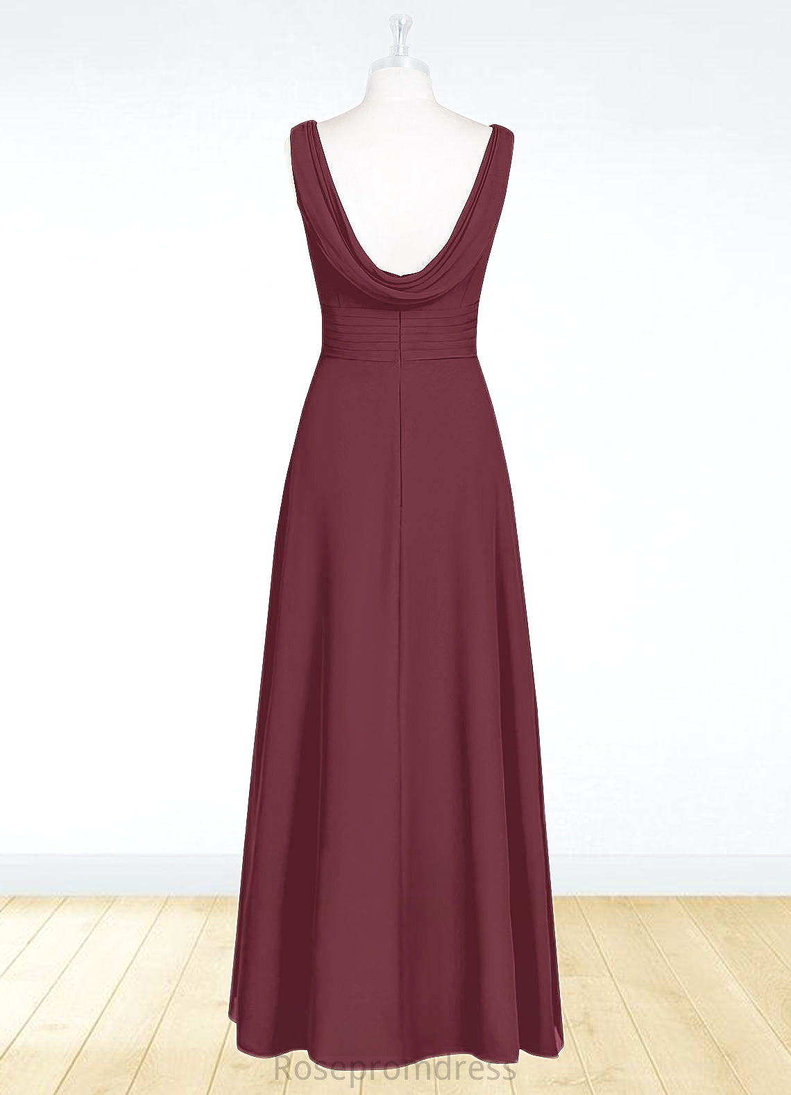 Alice A-Line Pleated Chiffon Floor-Length Dress SRSP0019671