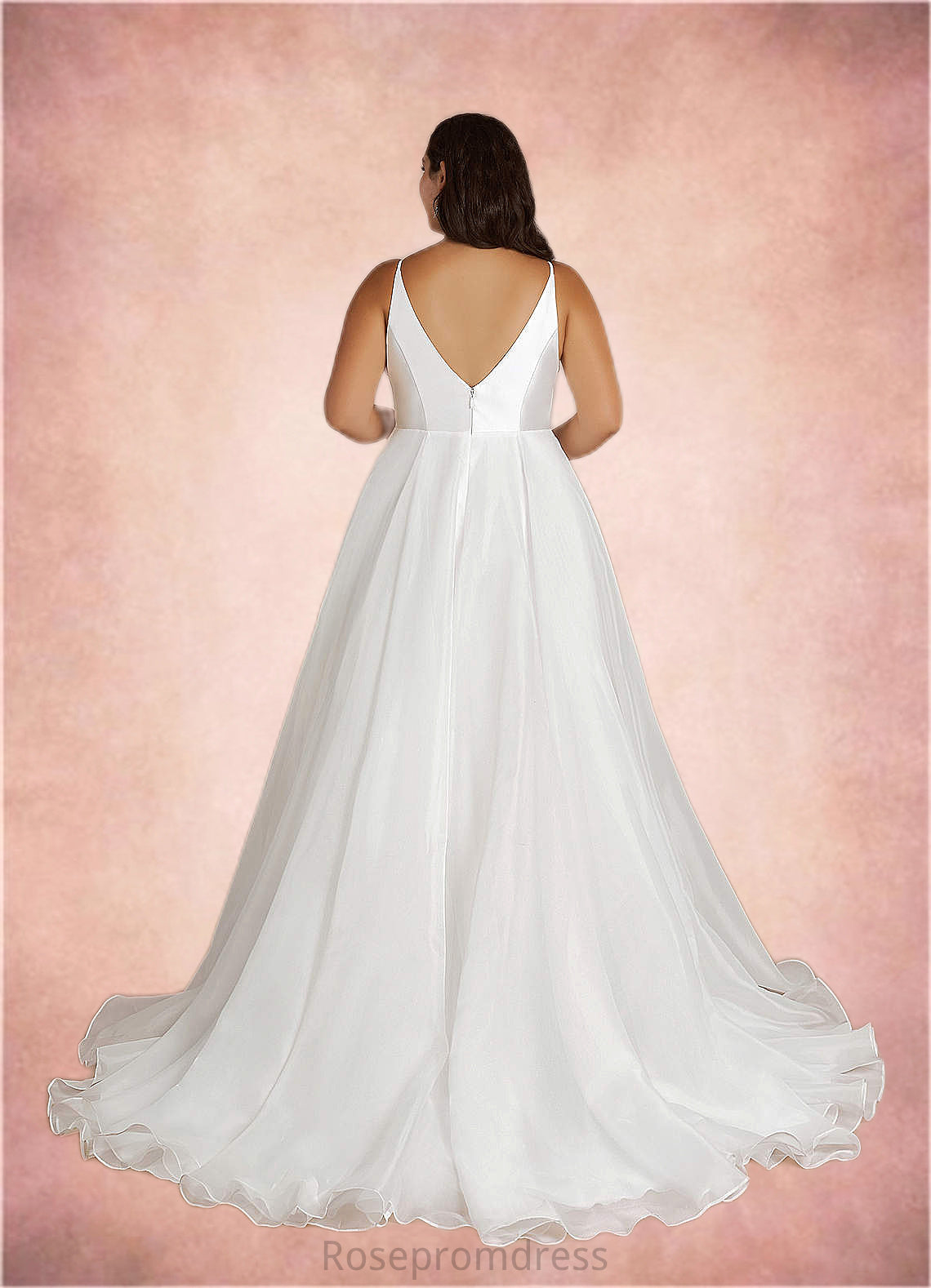 Megan A-Line Organza Chapel Train Dress SRSP0020069