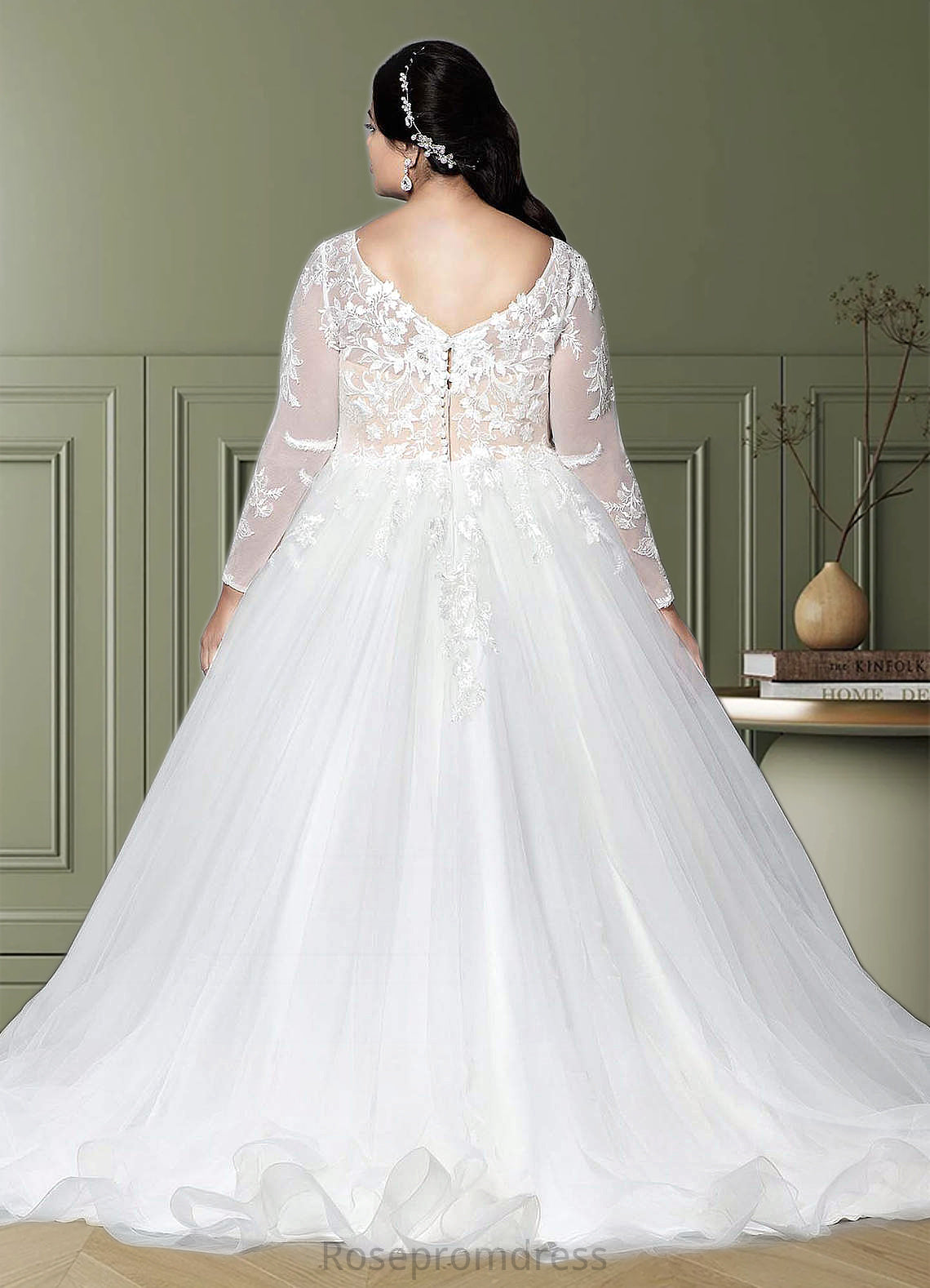 Natalie A-Line Sequins Tulle Chapel Train Dress SRSP0020096