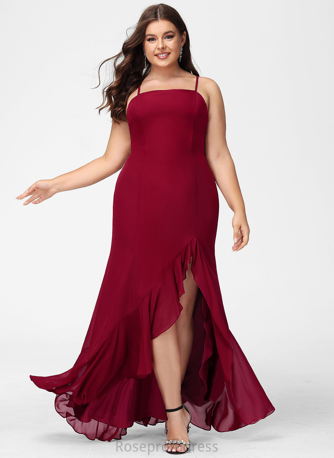 Floor-Length Trumpet/Mermaid Silhouette Neckline Straps&Sleeves Square Length Fabric Miah Bridesmaid Dresses