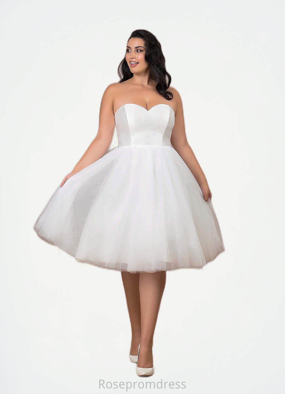 Madelyn A-Line Sweetheart Neckline Tulle Knee-Length Dress SRSP0020080