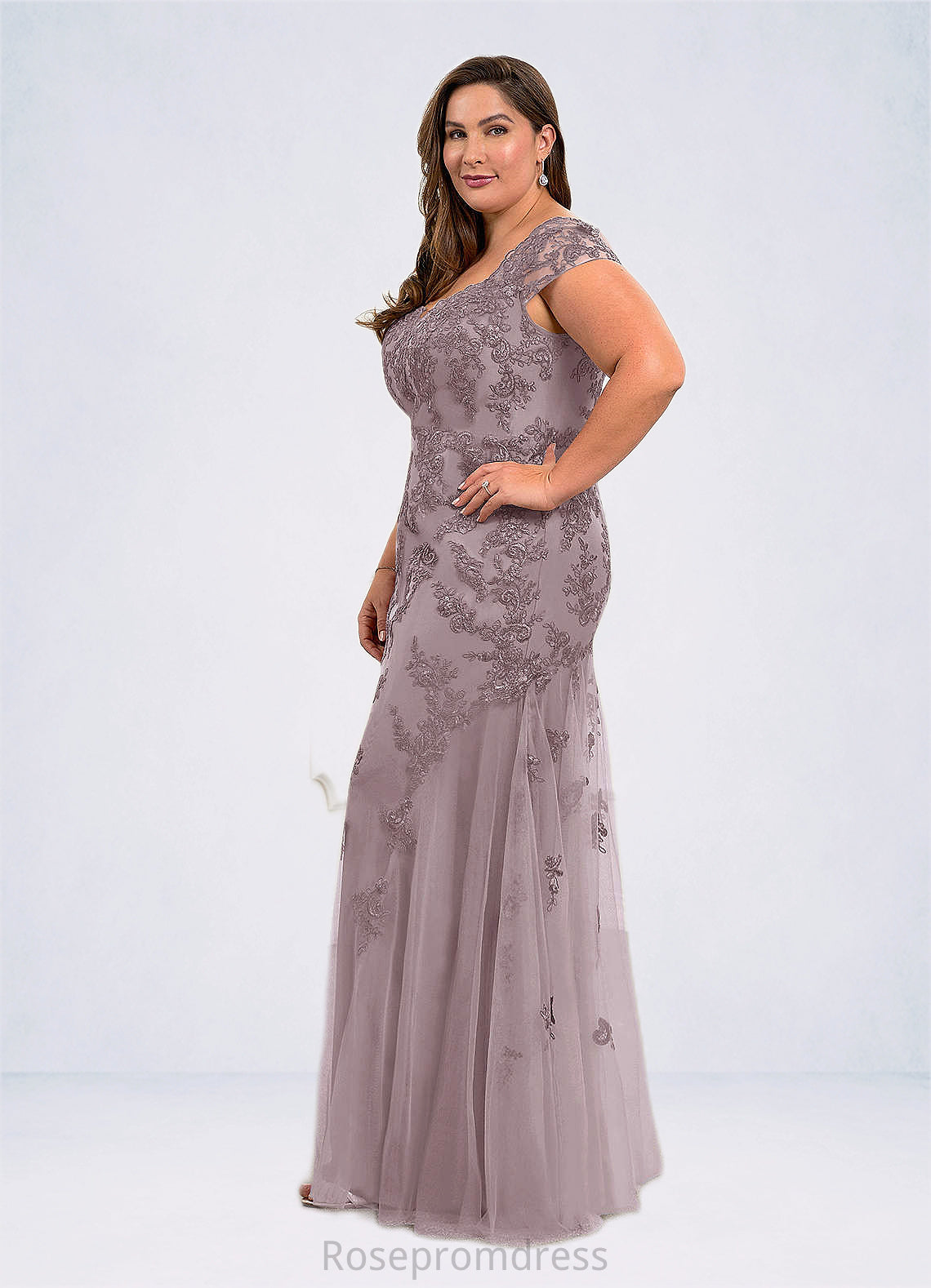 Emery Mermaid Sequins Tulle Floor-Length Dress SRSP0019857