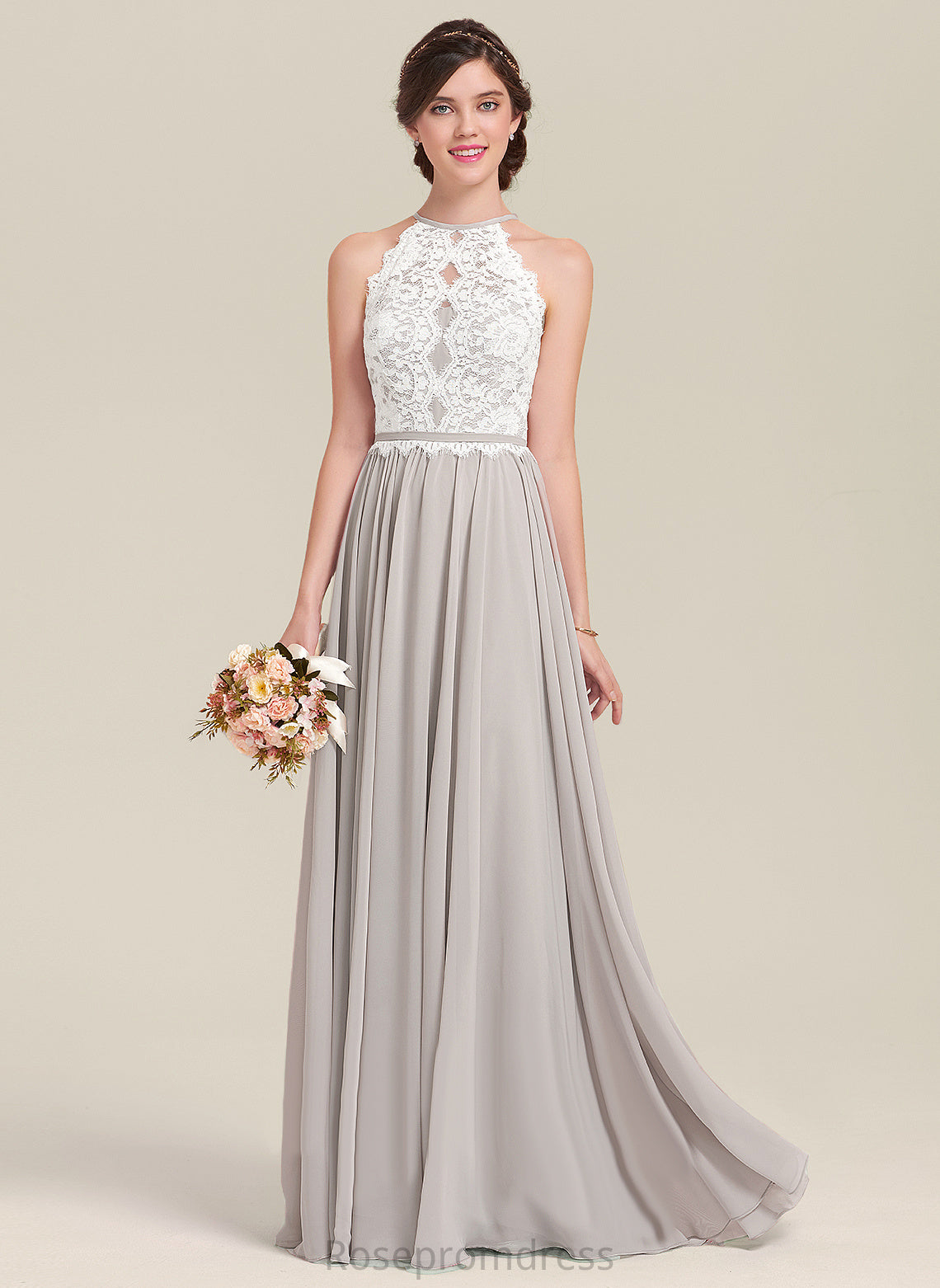 Neckline Length Floor-Length Scoop Straps&Sleeves Silhouette Fabric Lace A-line Haley Natural Waist A-Line/Princess Bridesmaid Dresses