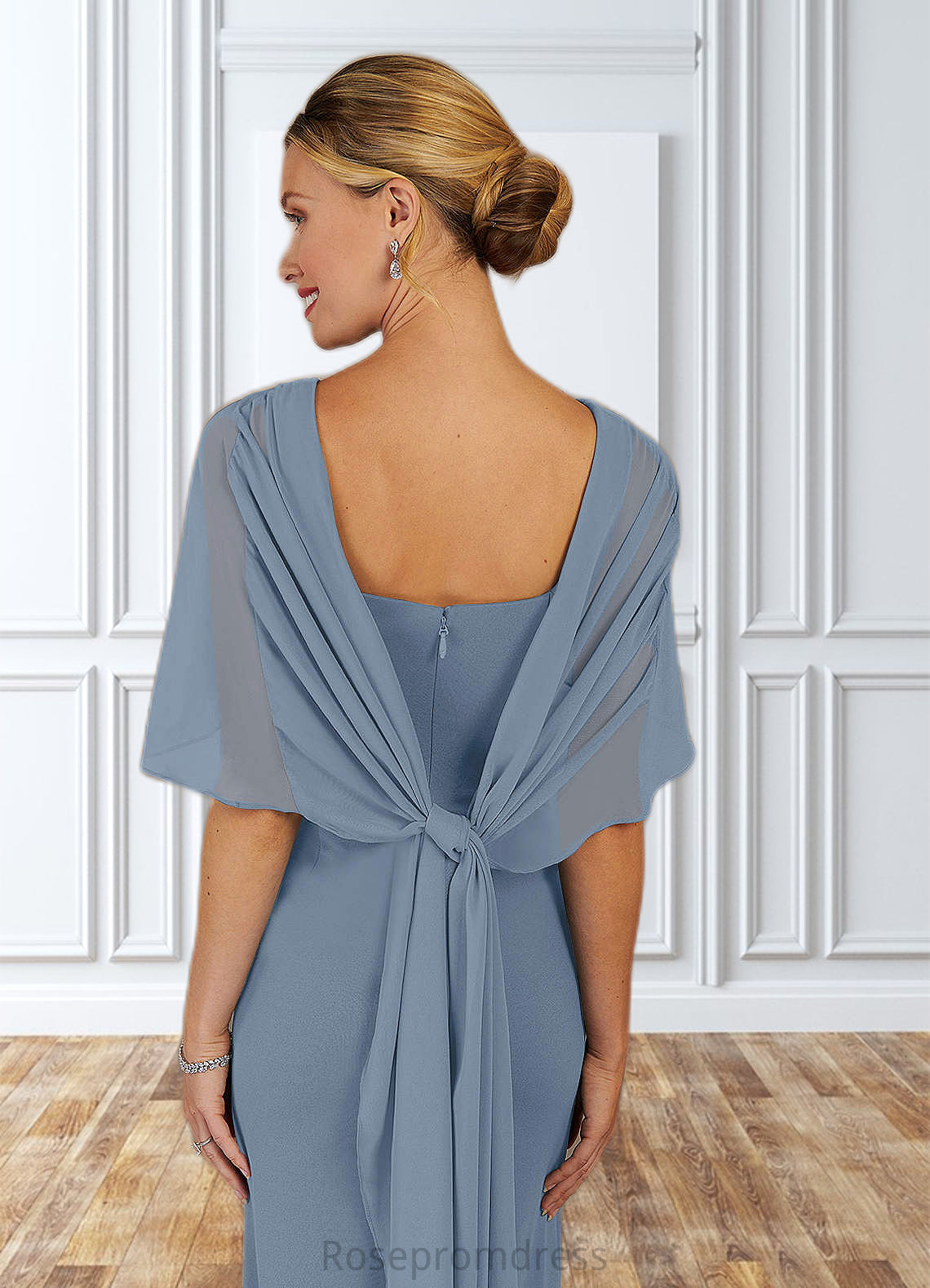 Rosa Sheath Chiffon Floor-Length Dress SRSP0019827