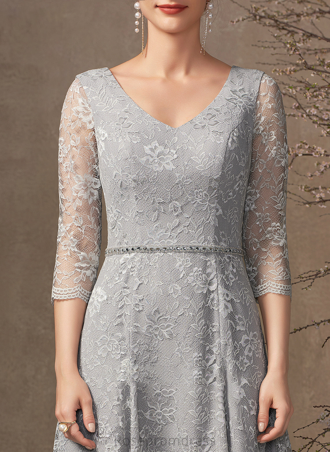 Dress Isis Sequins Mother of the Bride Dresses Bride V-neck the A-Line Lace With Beading Mother of Knee-Length