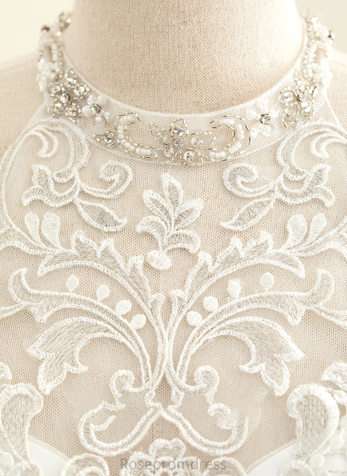 A-Line Danika High Wedding Dresses Wedding Floor-Length Dress Neck Chiffon