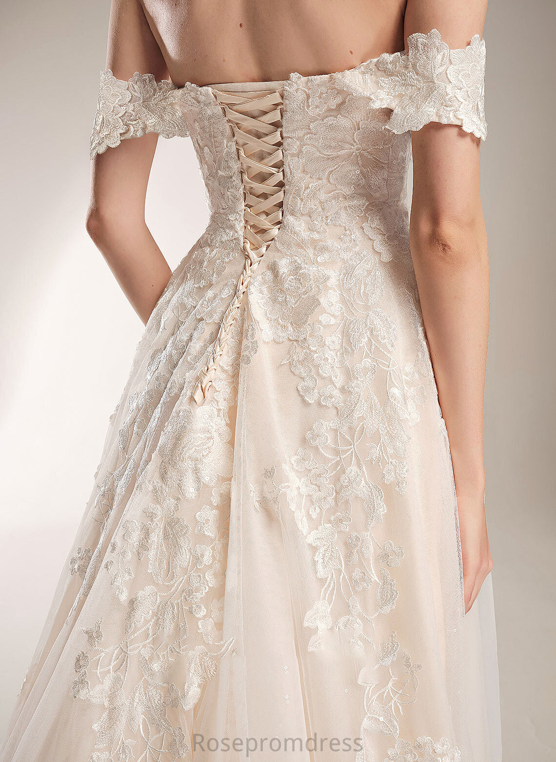 Kristina Off-the-Shoulder Ball-Gown/Princess Chapel Wedding Dresses Wedding Train Dress