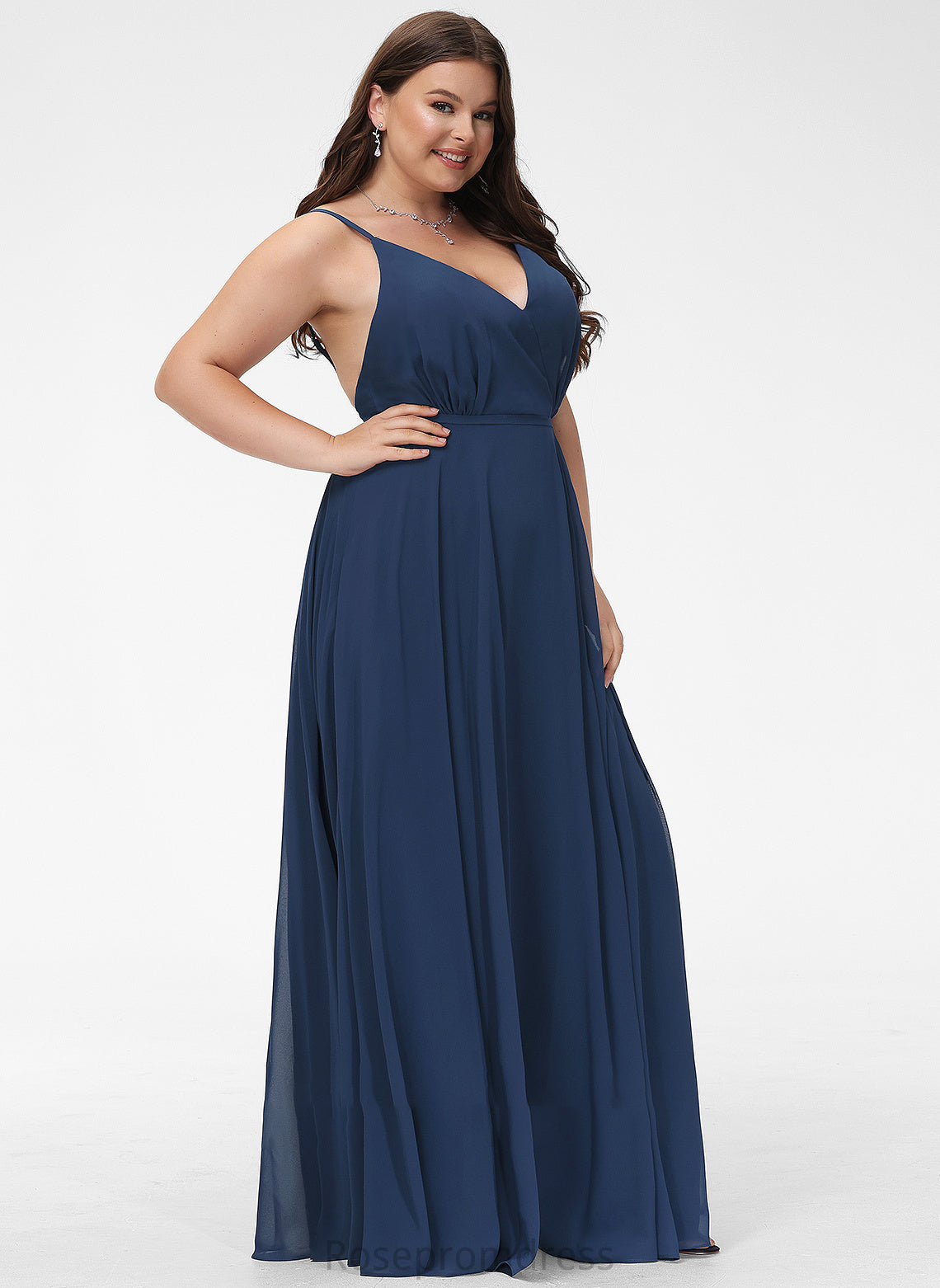 Prom Dresses V-neck Chelsea Split Front With A-Line Floor-Length