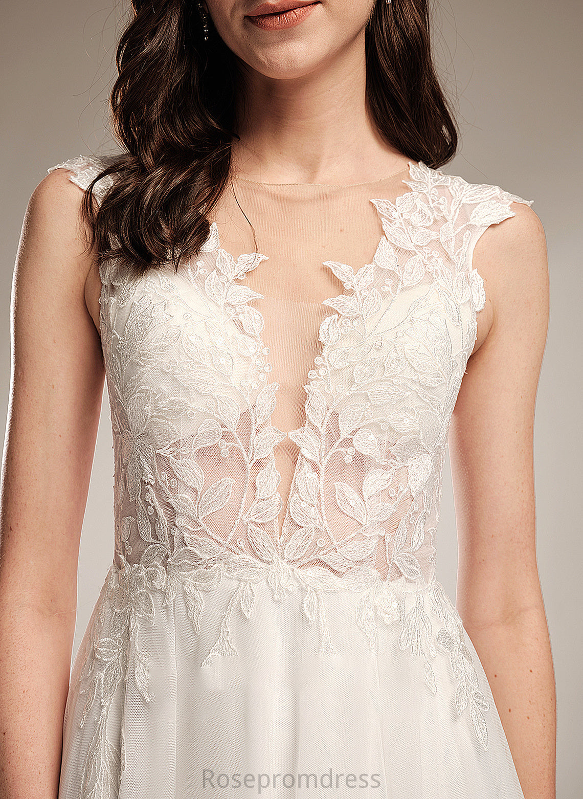 Court Wedding A-Line Sequins V-neck Wedding Dresses Dress Train With Cecilia