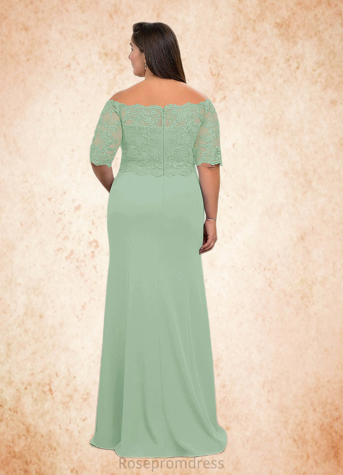 Cameron Mermaid Off the Shoulder Lace Floor-Length Dress SRSP0019919