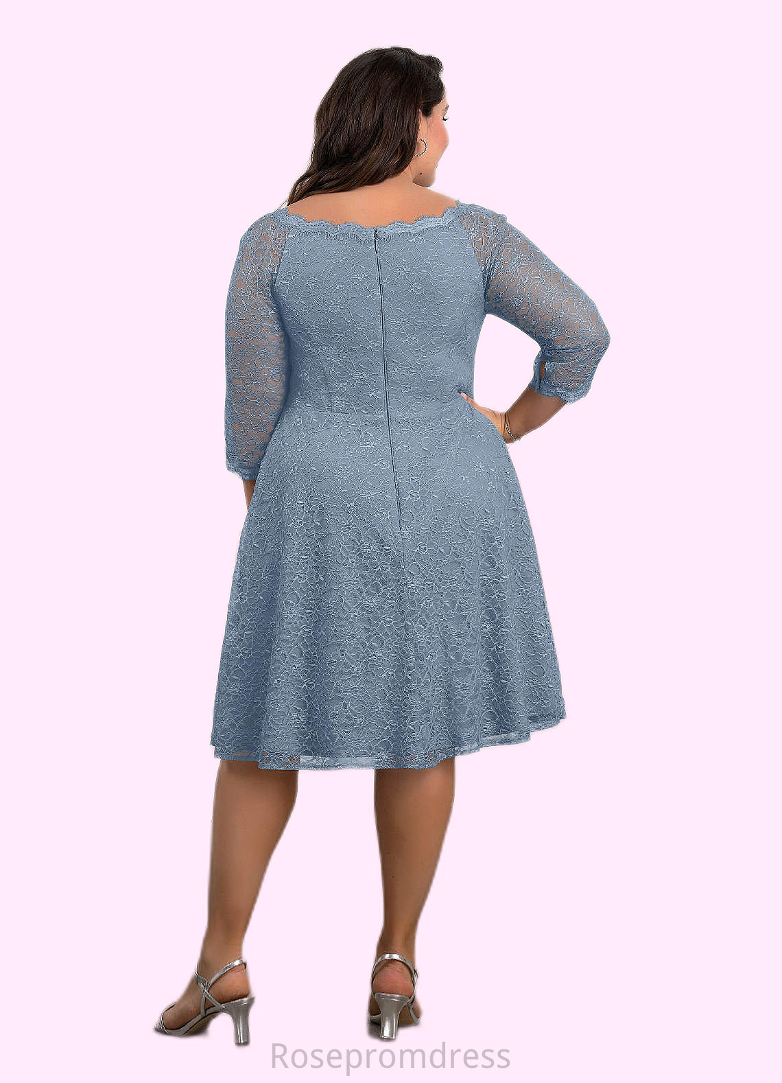 Jaycee A-Line Lace Knee-Length Dress SRSP0019899