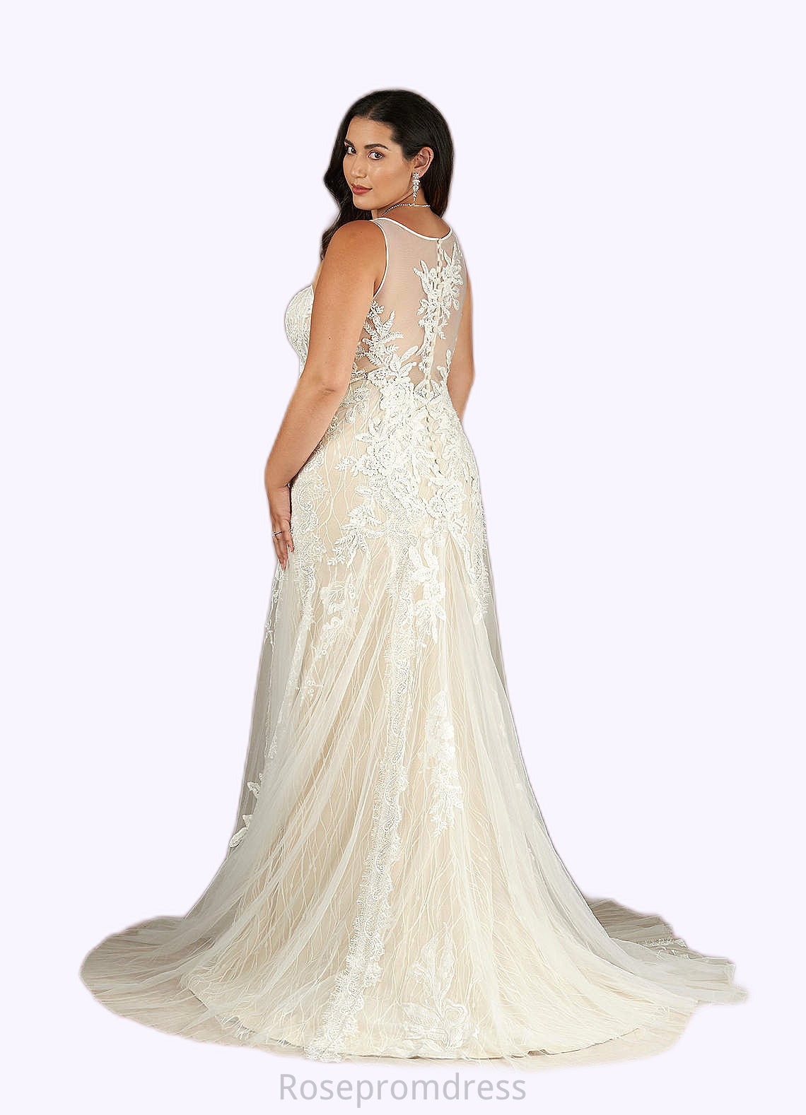 Laylah Mermaid Sequins Tulle Chapel Train Dress SRSP0020058