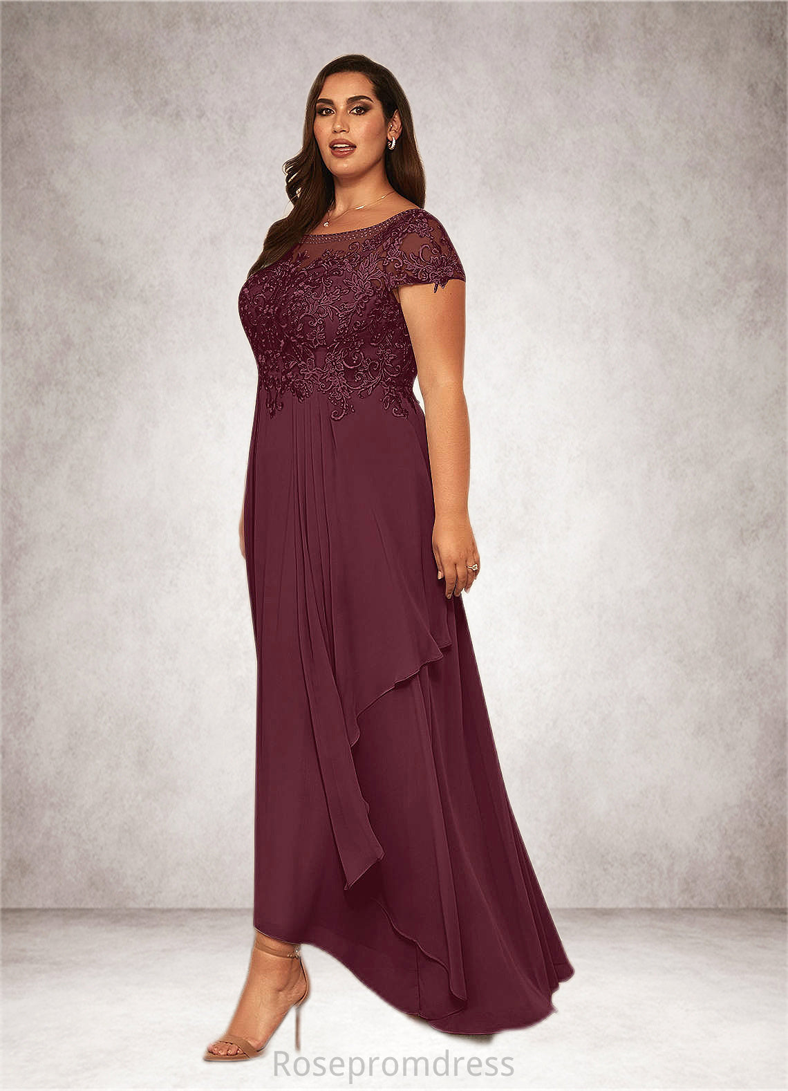 Amanda A-Line Lace Asymmetrical Dress SRSP0019870