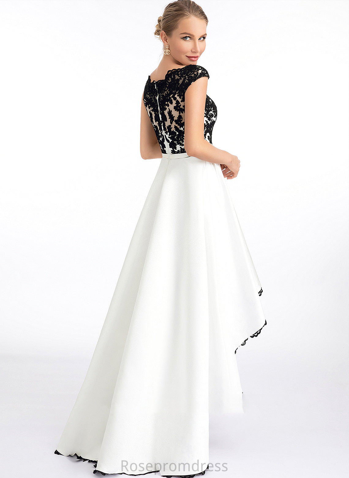 Ball-Gown/Princess Alissa Dress Satin Neck Asymmetrical Wedding Scoop Wedding Dresses