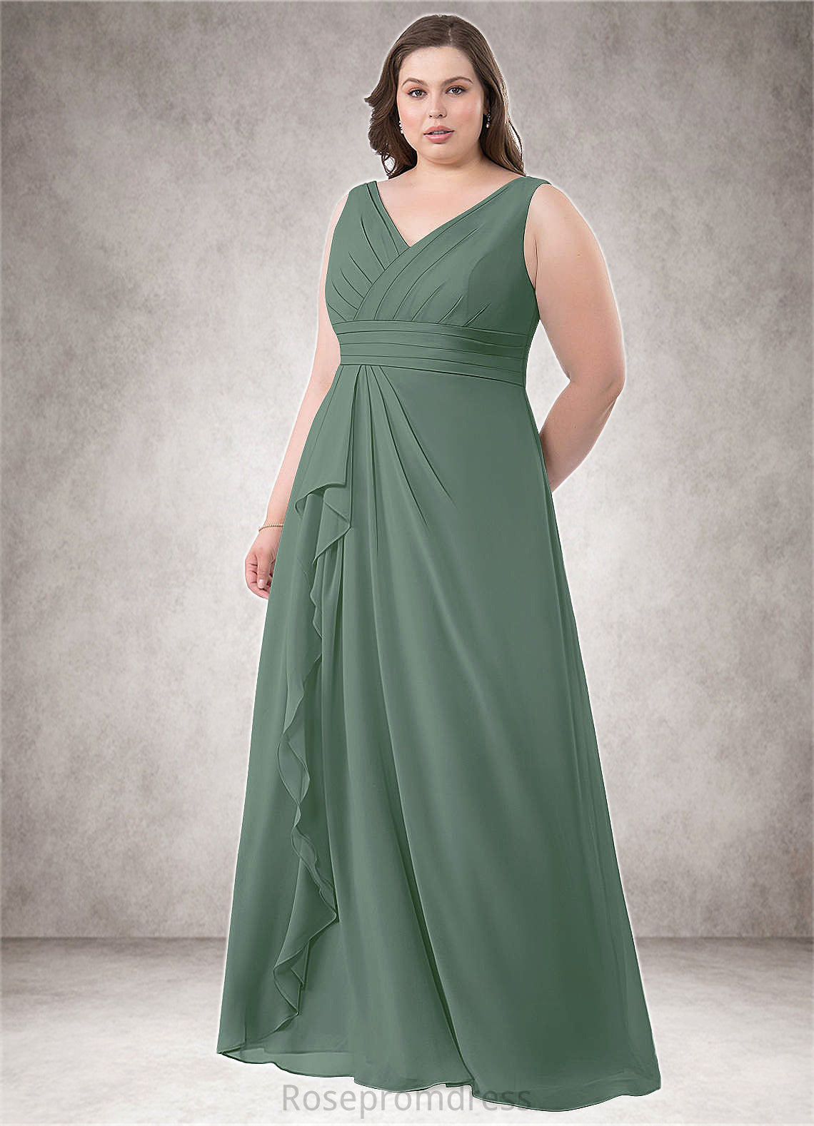 Kaylah A-Line Chiffon Floor-Length Dress SRSP0019655