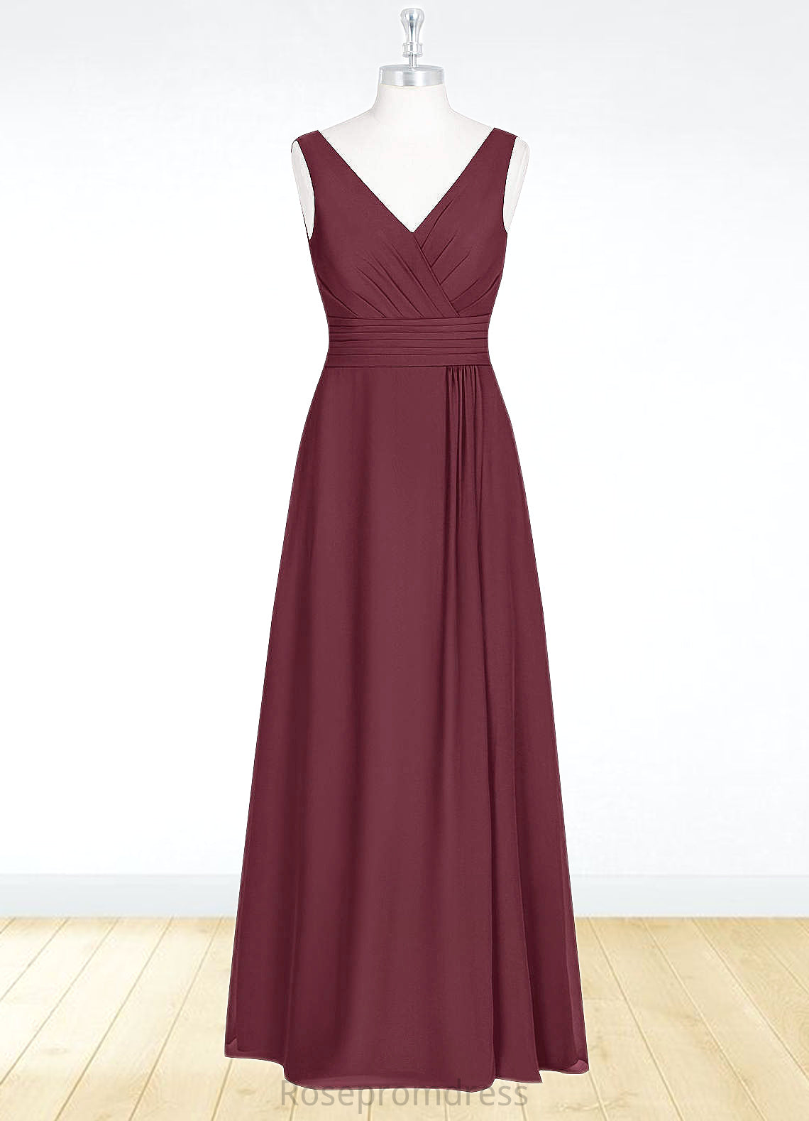 Alice A-Line Pleated Chiffon Floor-Length Dress SRSP0019671