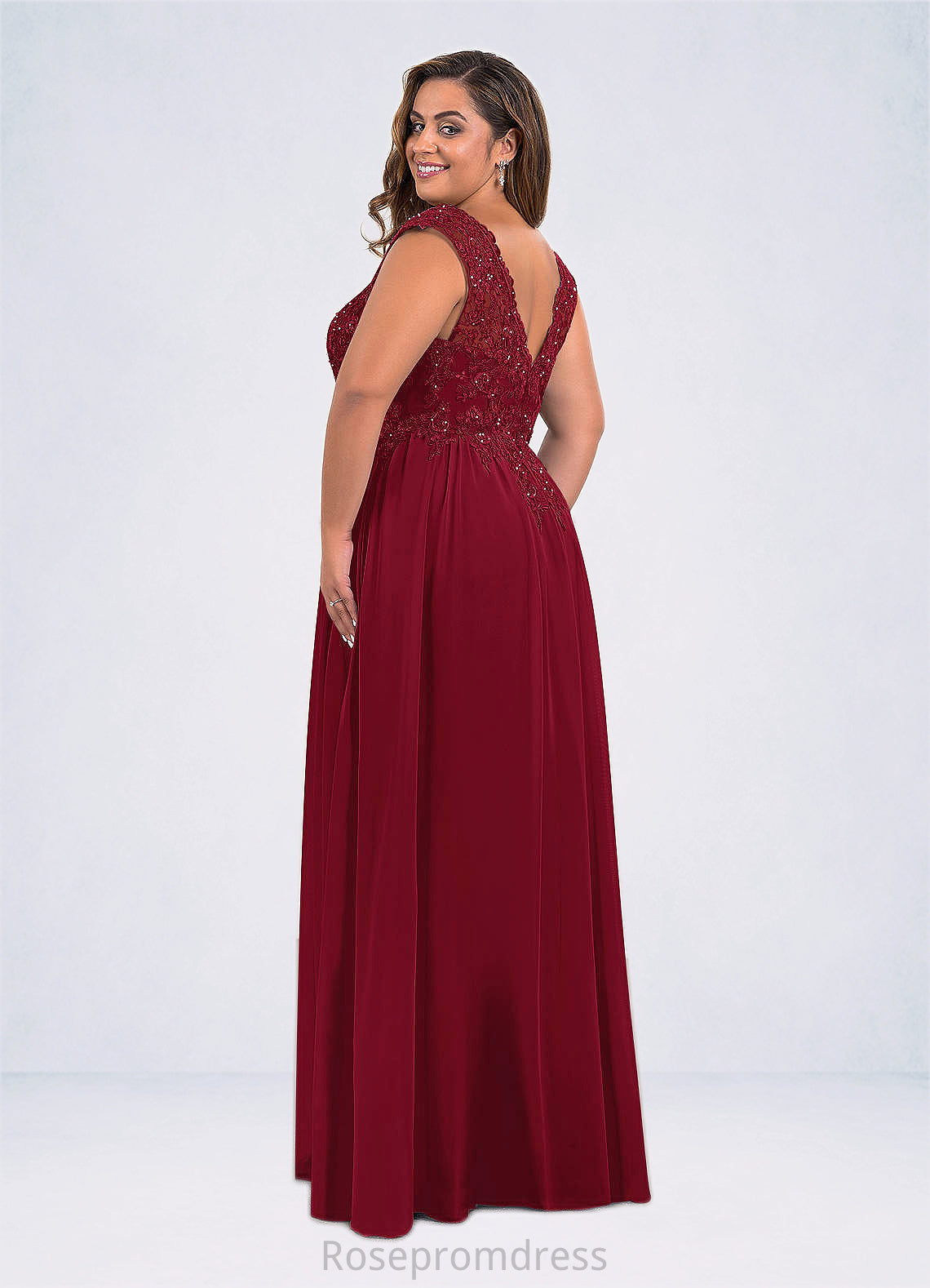 Julia A-Line Sequins Chiffon Floor-Length Dress SRSP0019842