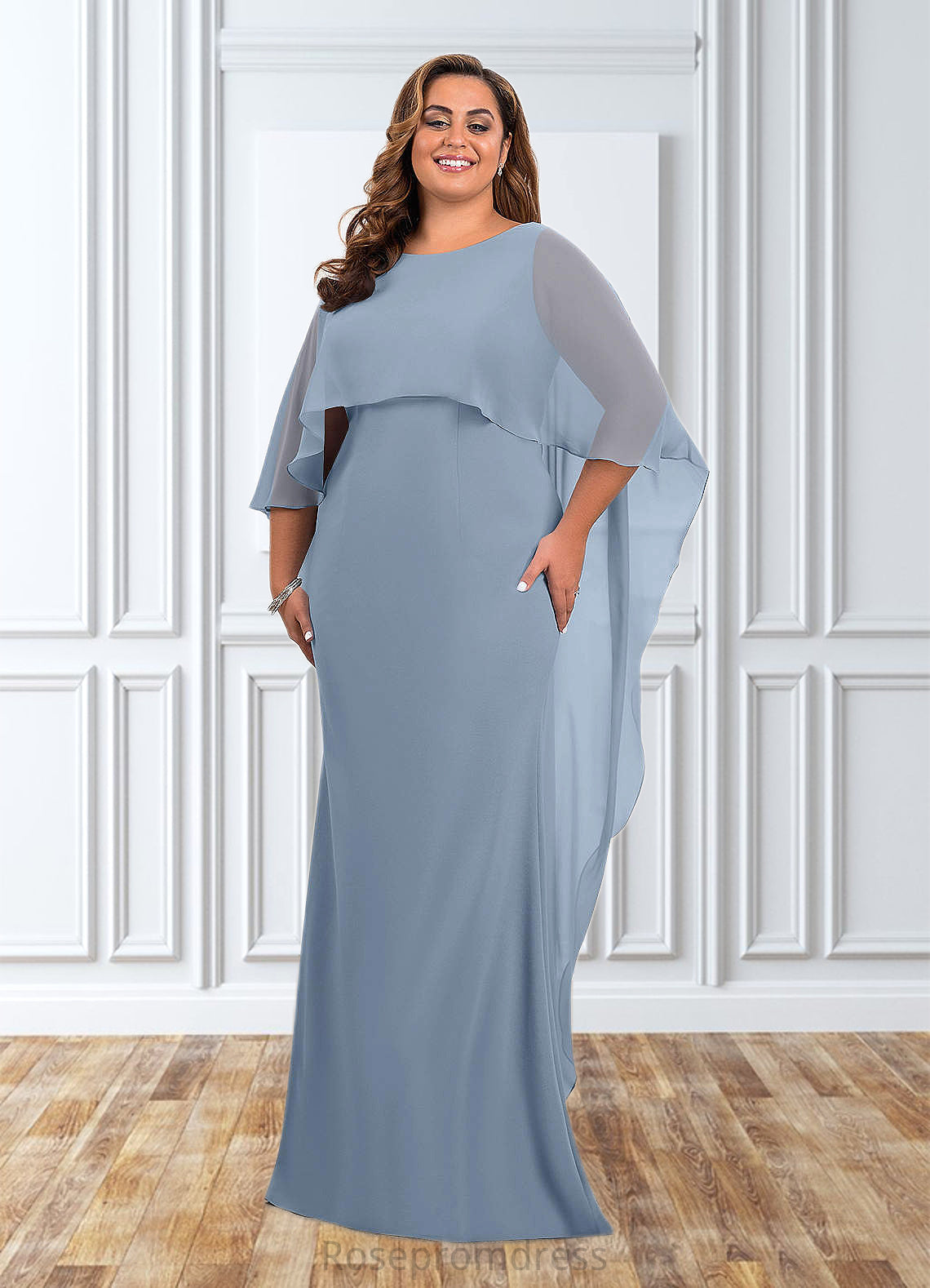 Rosa Sheath Chiffon Floor-Length Dress SRSP0019827