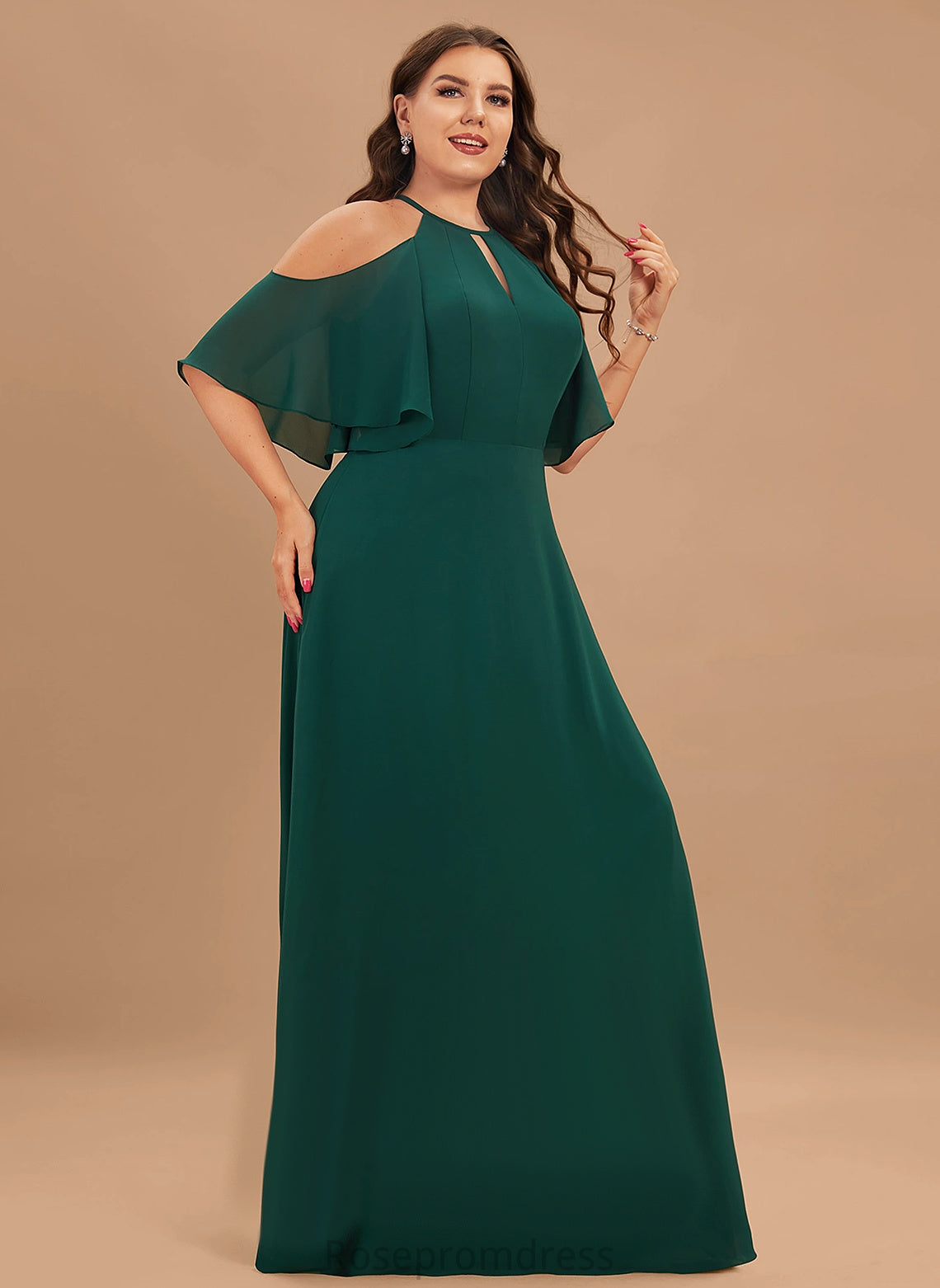 A-line Fabric SpaghettiStraps Floor-Length 1/2Sleeves Length Silhouette Straps&Sleeves FullyLined Kamryn Sleeveless Floor Length Bridesmaid Dresses