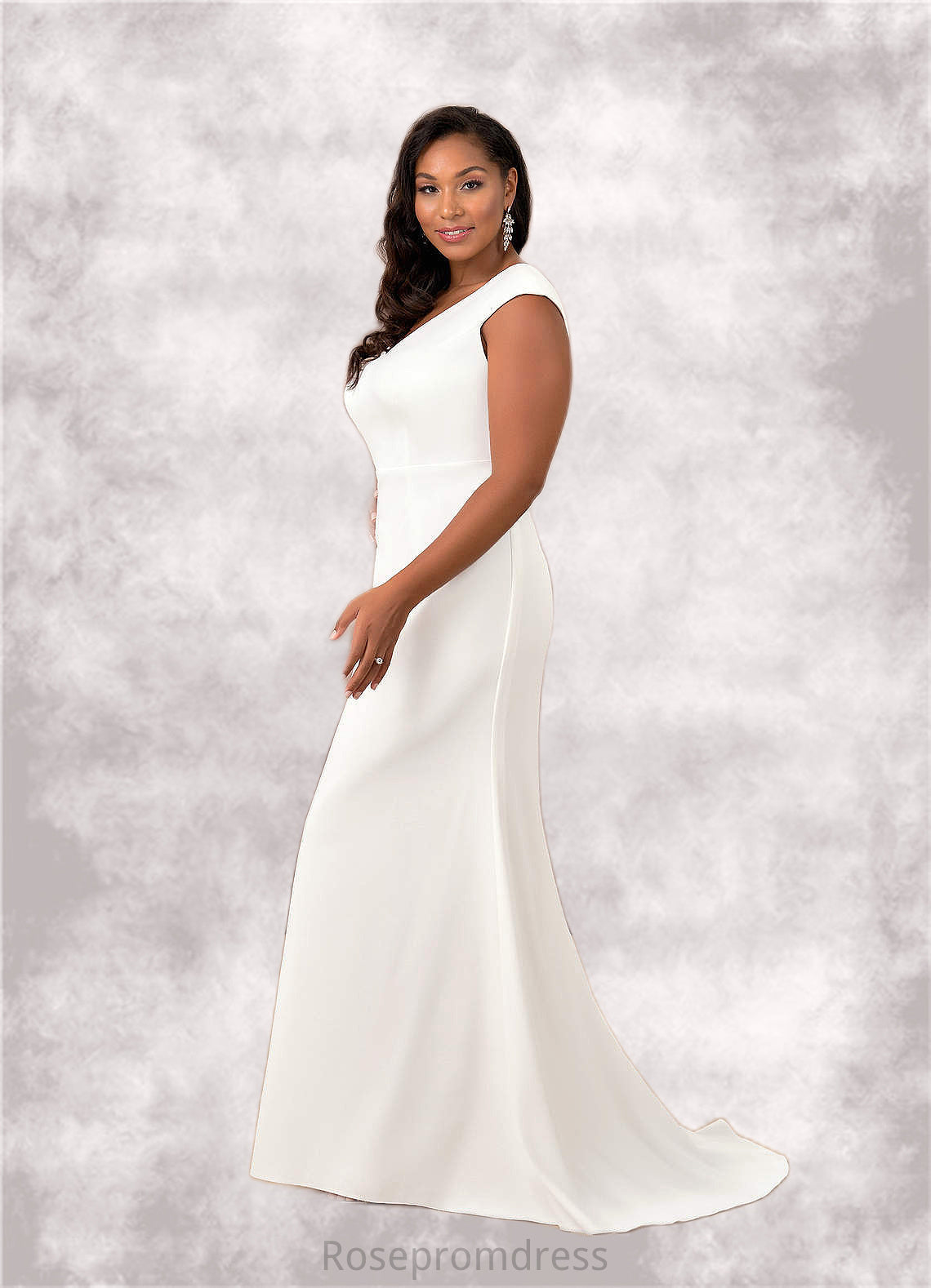 Willa Mermaid Stretch Crepe Sweep Train Dress SRSP0020101