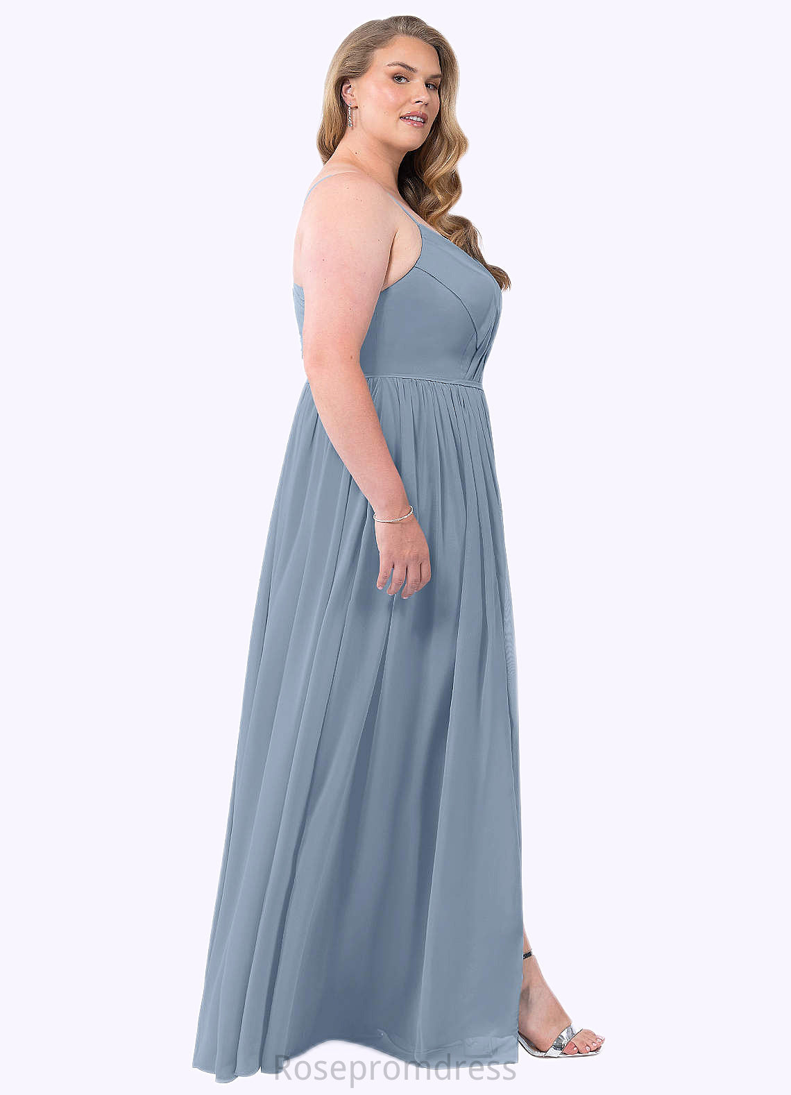 Aurora A-Line Pleated Chiffon Floor-Length Dress SRSP0019597