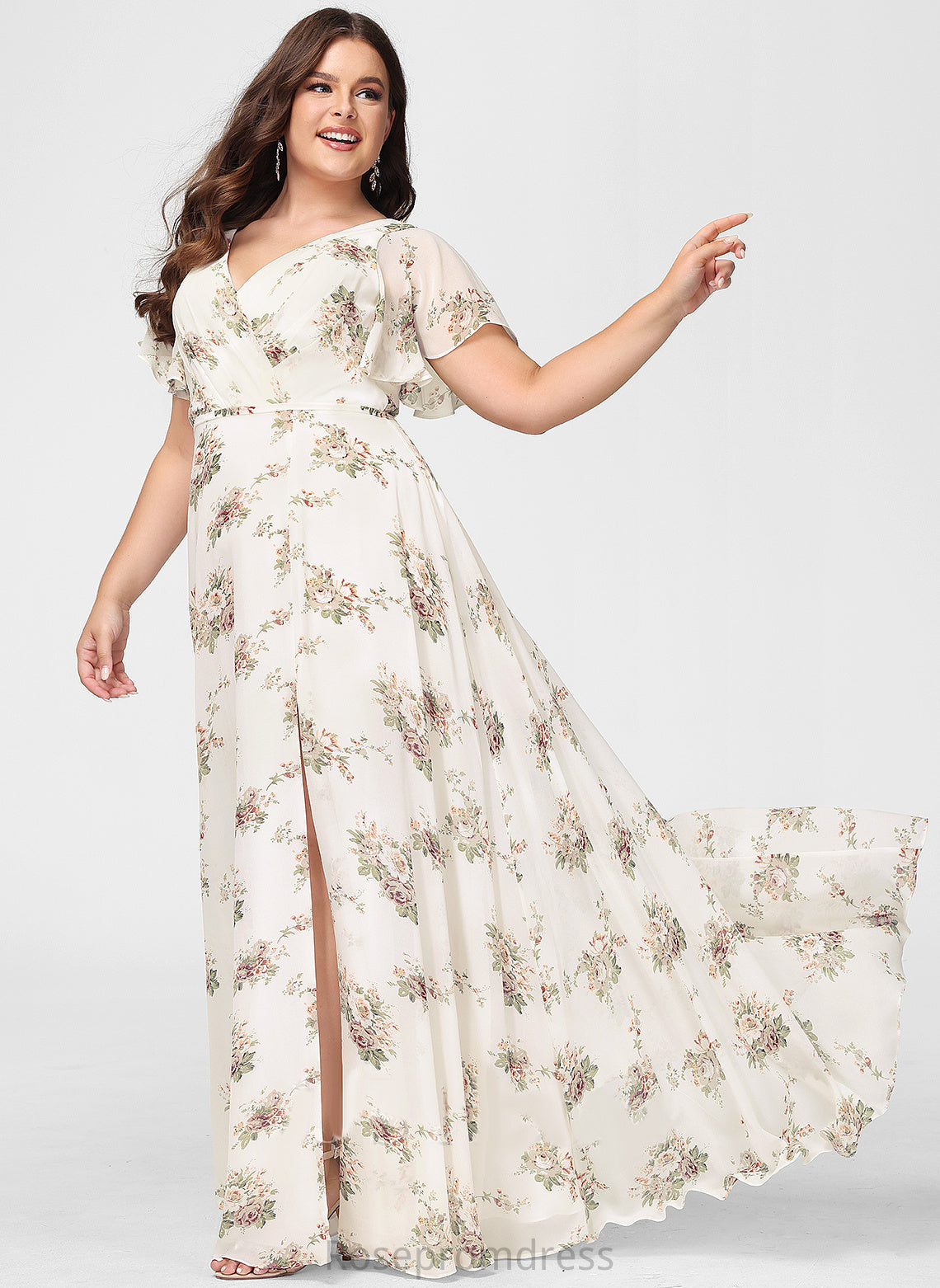 A-line V-Neck Neckline Fabric Length Silhouette Embellishment Floor-Length Kayden Bridesmaid Dresses