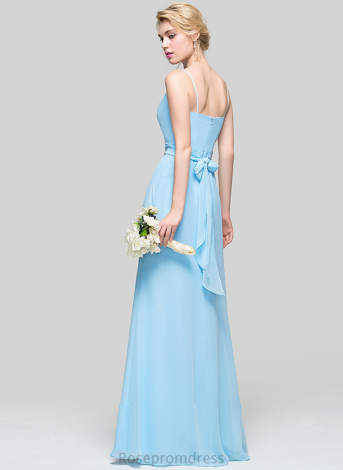 Length Floor-Length Fabric Embellishment A-Line Neckline CowlNeck Ruffle Silhouette Aylin Natural Waist Floor Length Bridesmaid Dresses