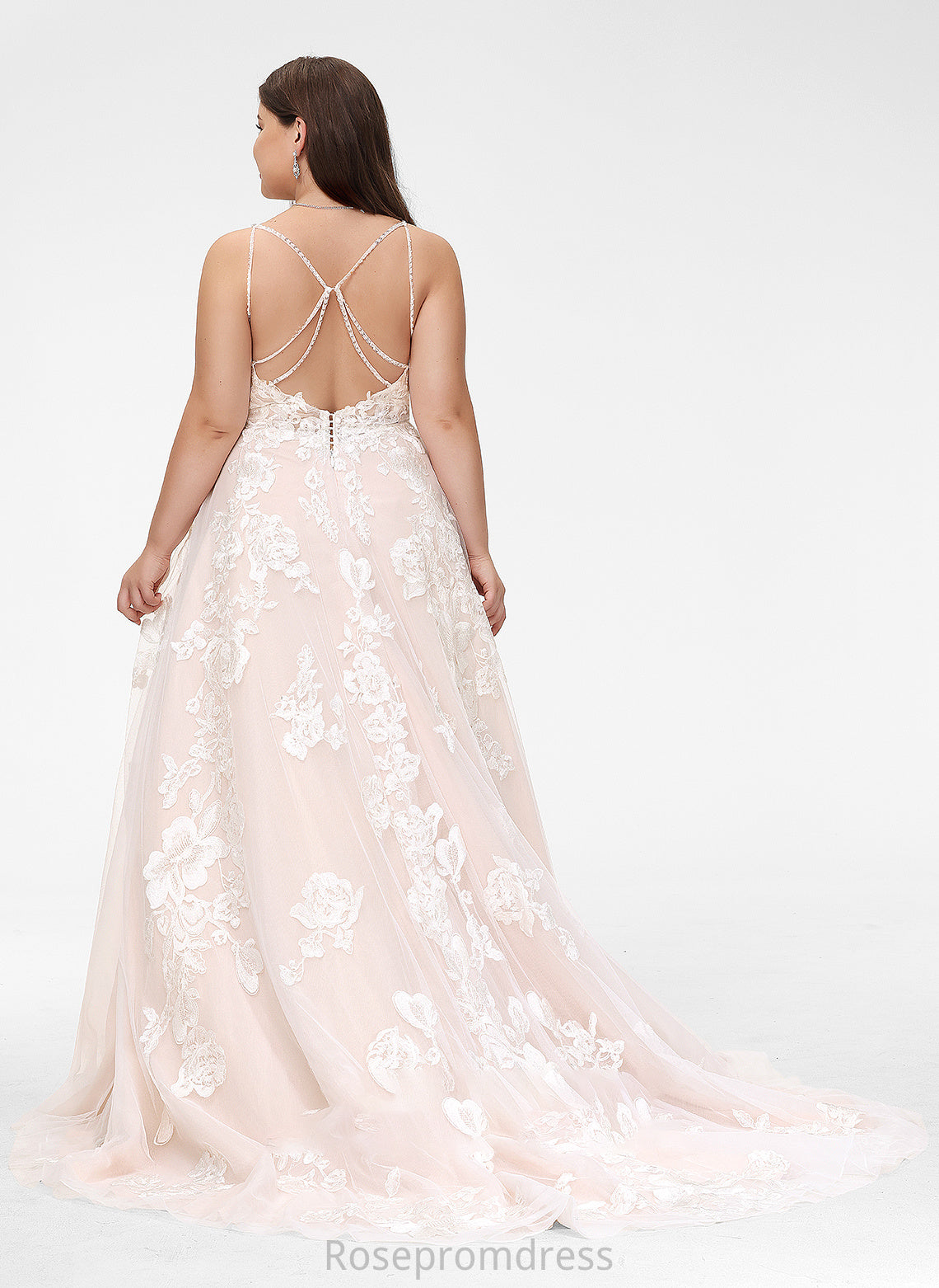 Ball-Gown/Princess Train Court Lily With Wedding Dresses Dress Tulle Pockets Lace Beading V-neck Wedding