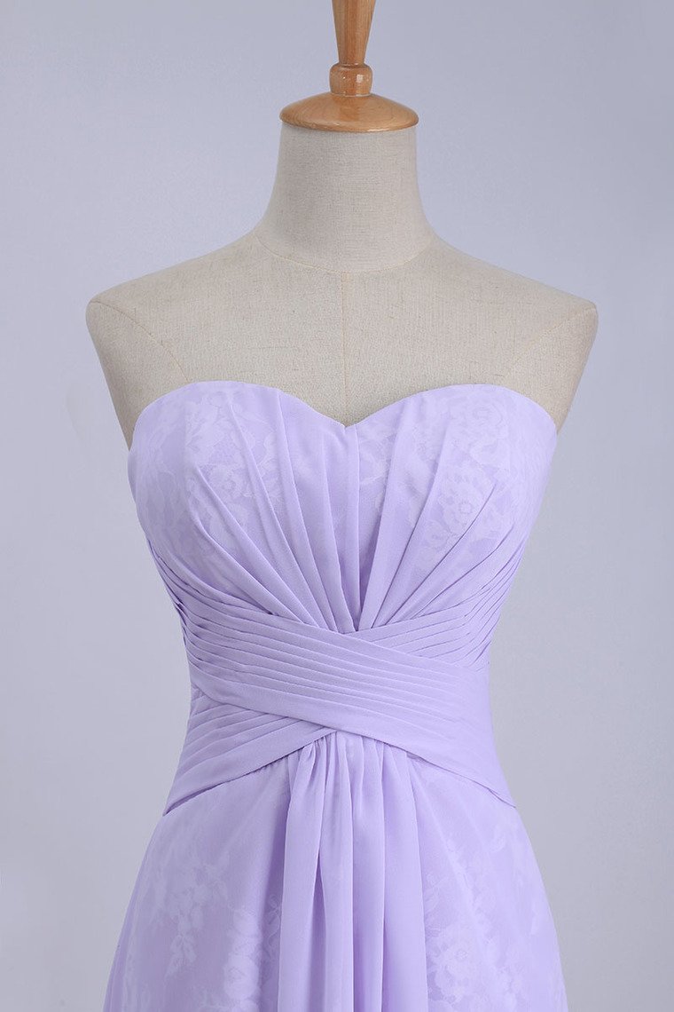 2024 Collection Homecoming Dresses Asymmetrical Train Sweetheart A Line Chiffon