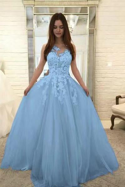 Chic Ivory Lace Appliques Straps Wedding Dresses with Tulle Cheap Prom Dresses P1025
