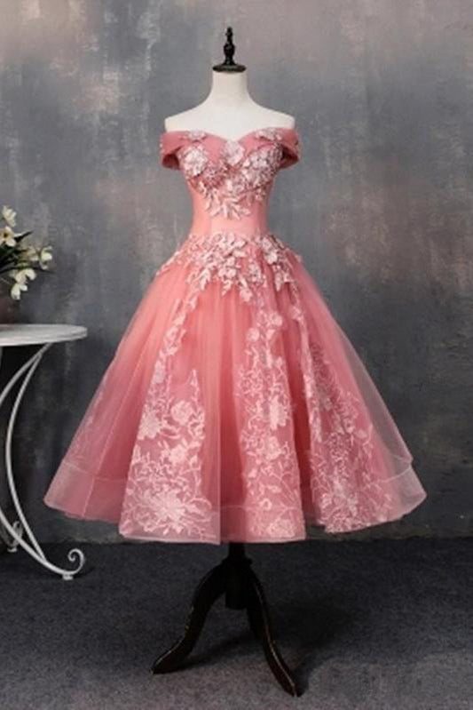 Short Bateau Appliques Beads Off the Shoulder Quinceanera Dresses Homecoming Dress H1164