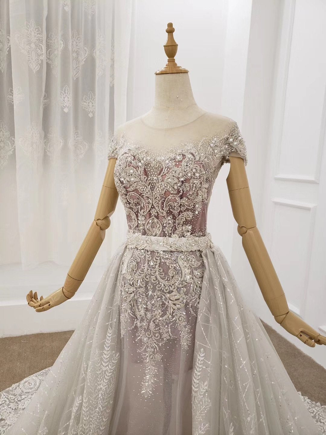Princess Ball Gown Round Neck Beads Appliques Quinceanera Dresses, Formal SRS20483