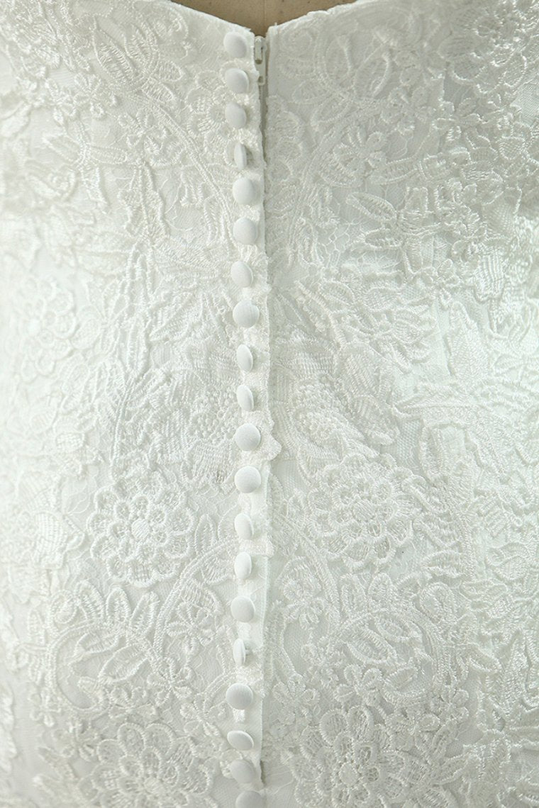2024 Mermaid Sweetheart Wedding Dresses Lace With Applique Court Train Detachable