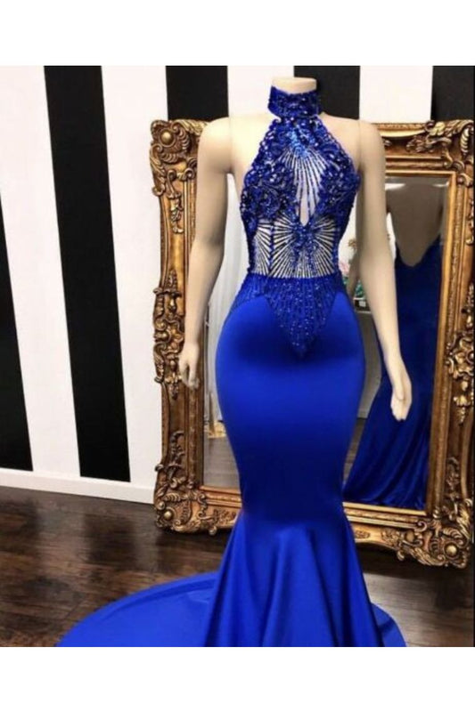 Sexy Evening Dresses Mermaid/Trumpet Halter Appliques Court SRSPSM3SECT