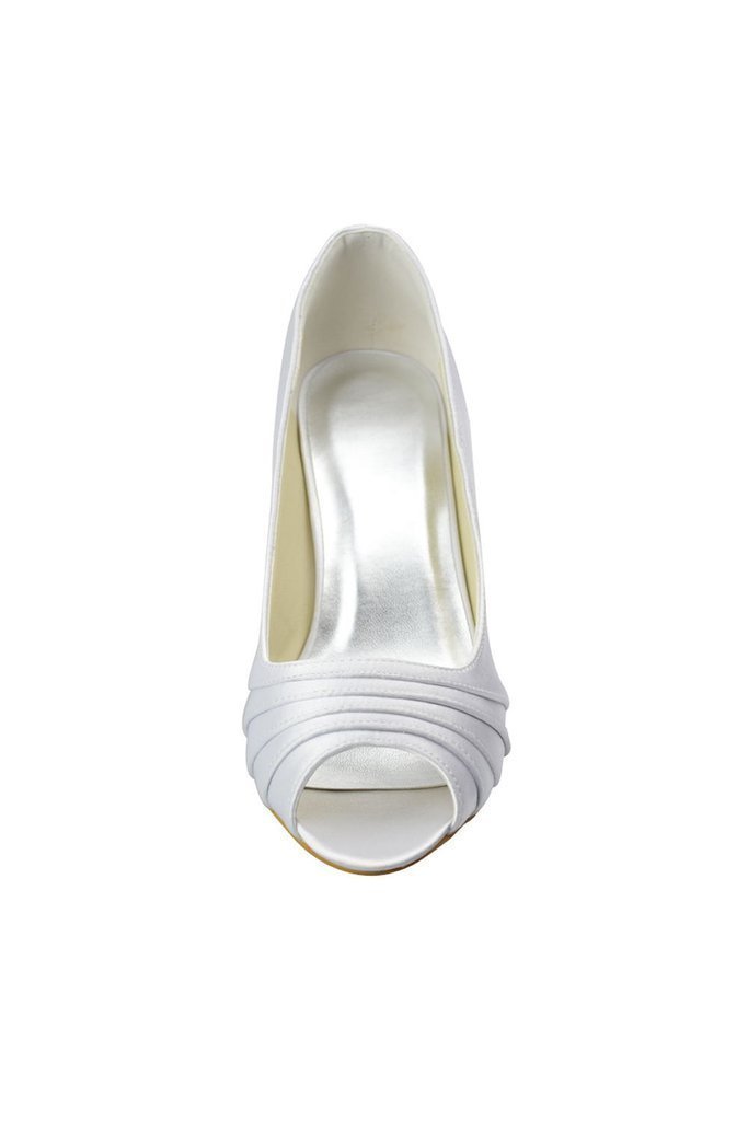 Beautiful White Peep Toe High Heel Handmade Comfy Wedding SRS11184