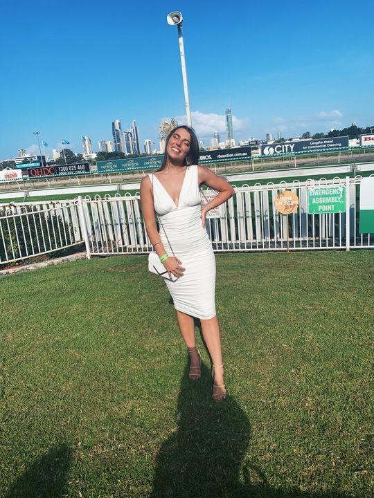 White Deep V Neck Nathalia Homecoming Dresses CD10166