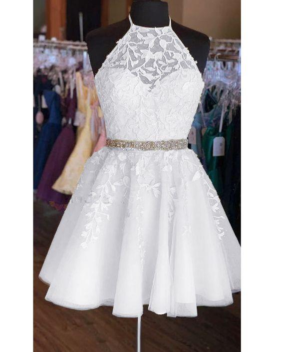 White Short Graduation Homecoming Dresses Evelyn Dress CD10399