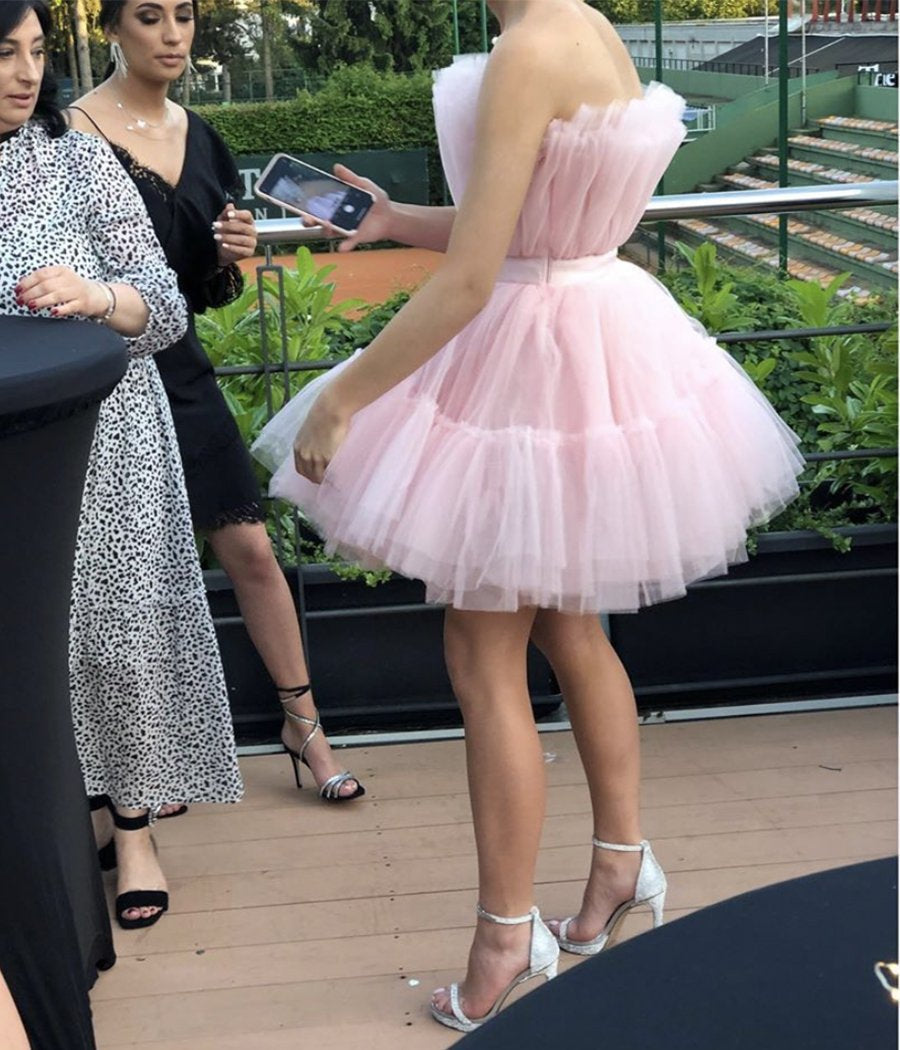 PINK Caylee Homecoming Dresses TULLE SHORT DRESS CD10849
