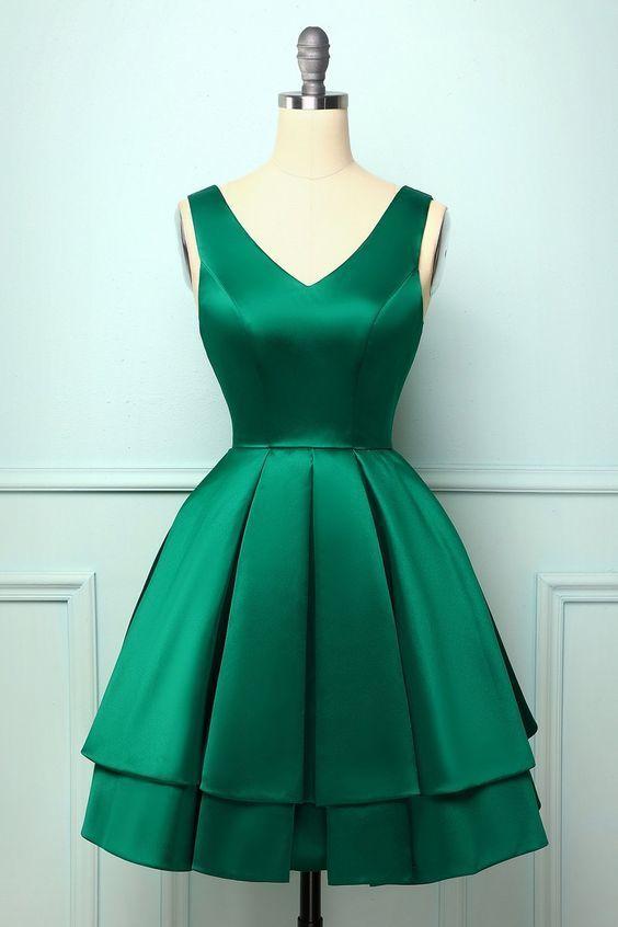 Green Homecoming Dresses Ellen Satin Ball CD11007